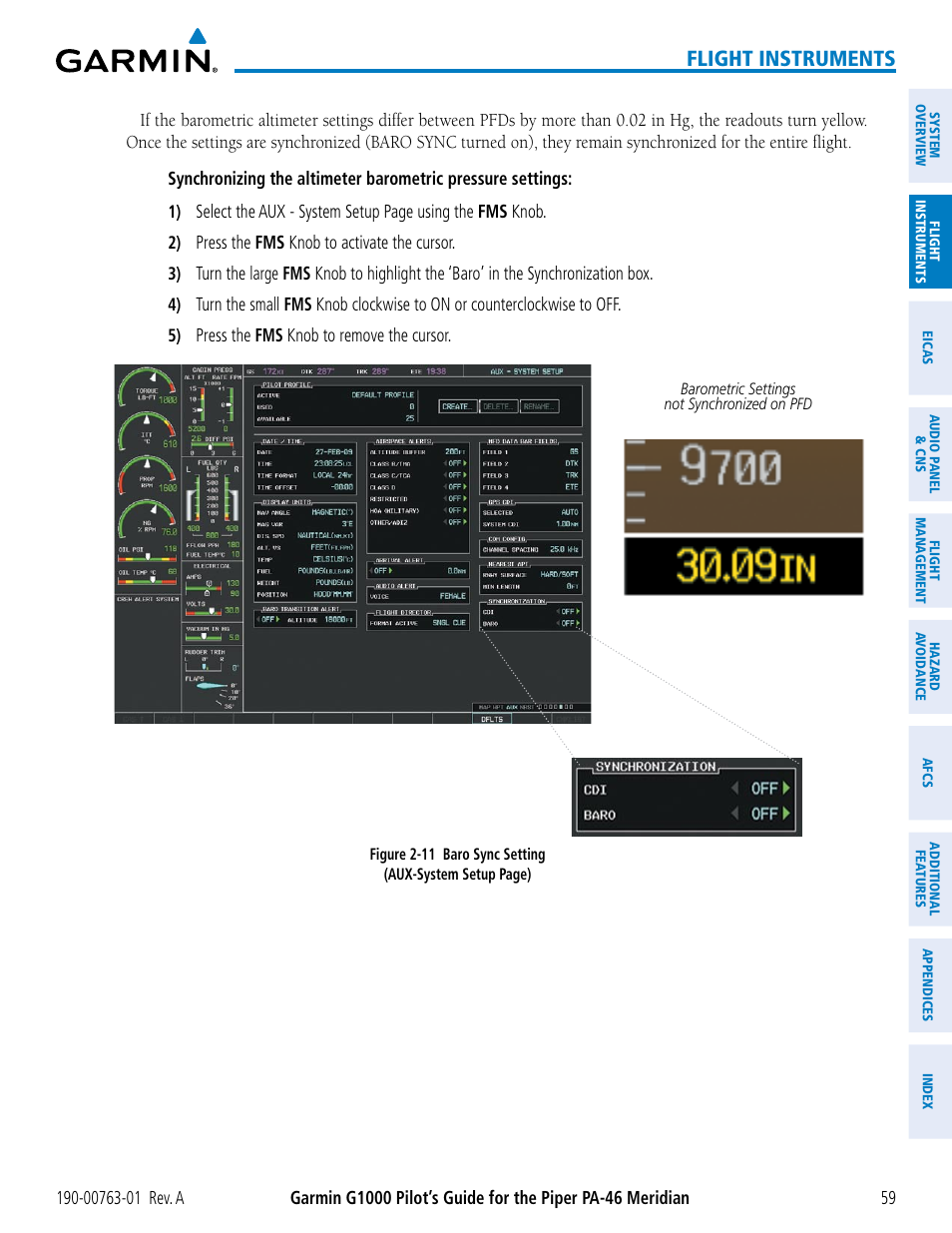 Flight instruments | Garmin G1000 Piper PA-46 Meridian User Manual | Page 73 / 572