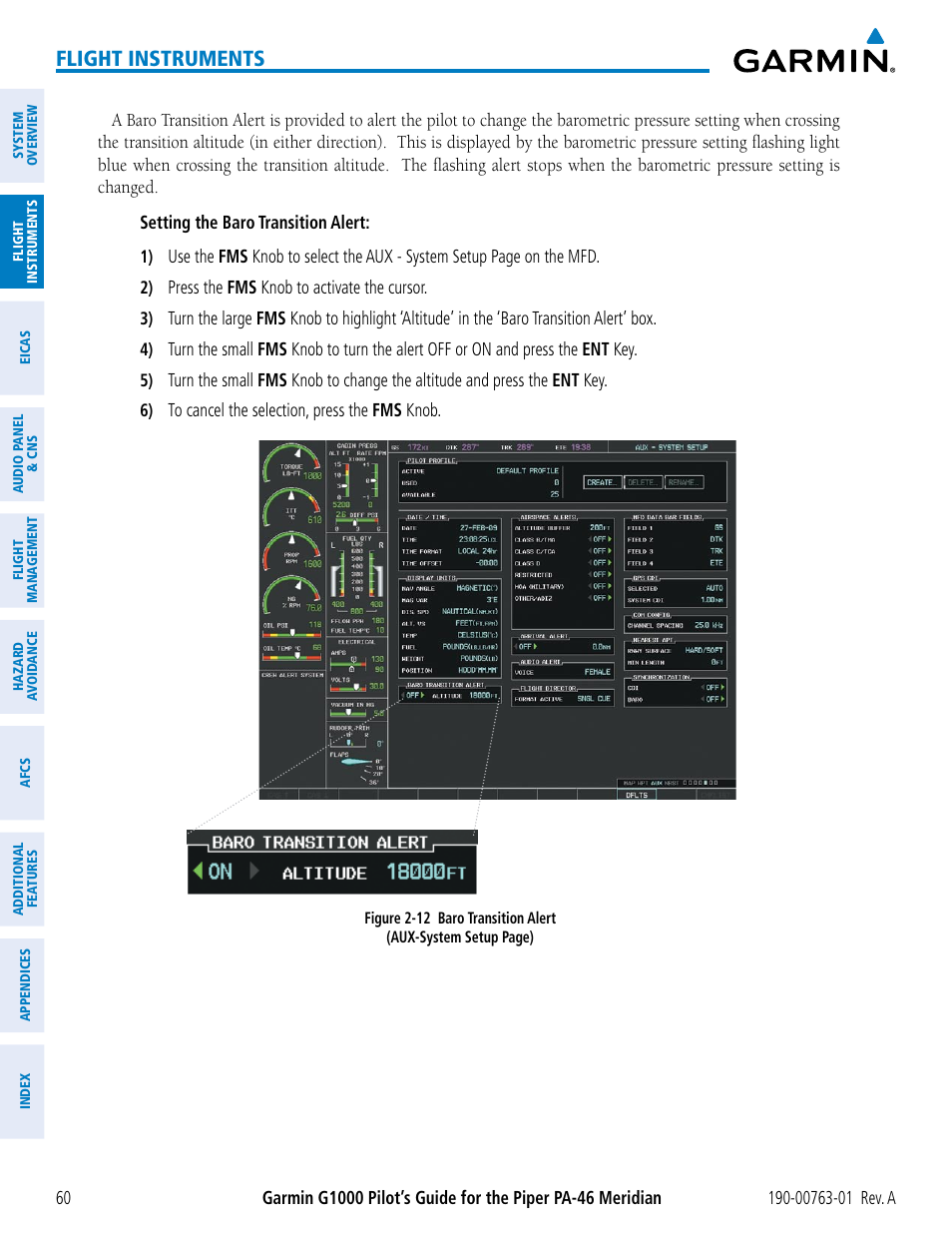 Flight instruments | Garmin G1000 Piper PA-46 Meridian User Manual | Page 74 / 572