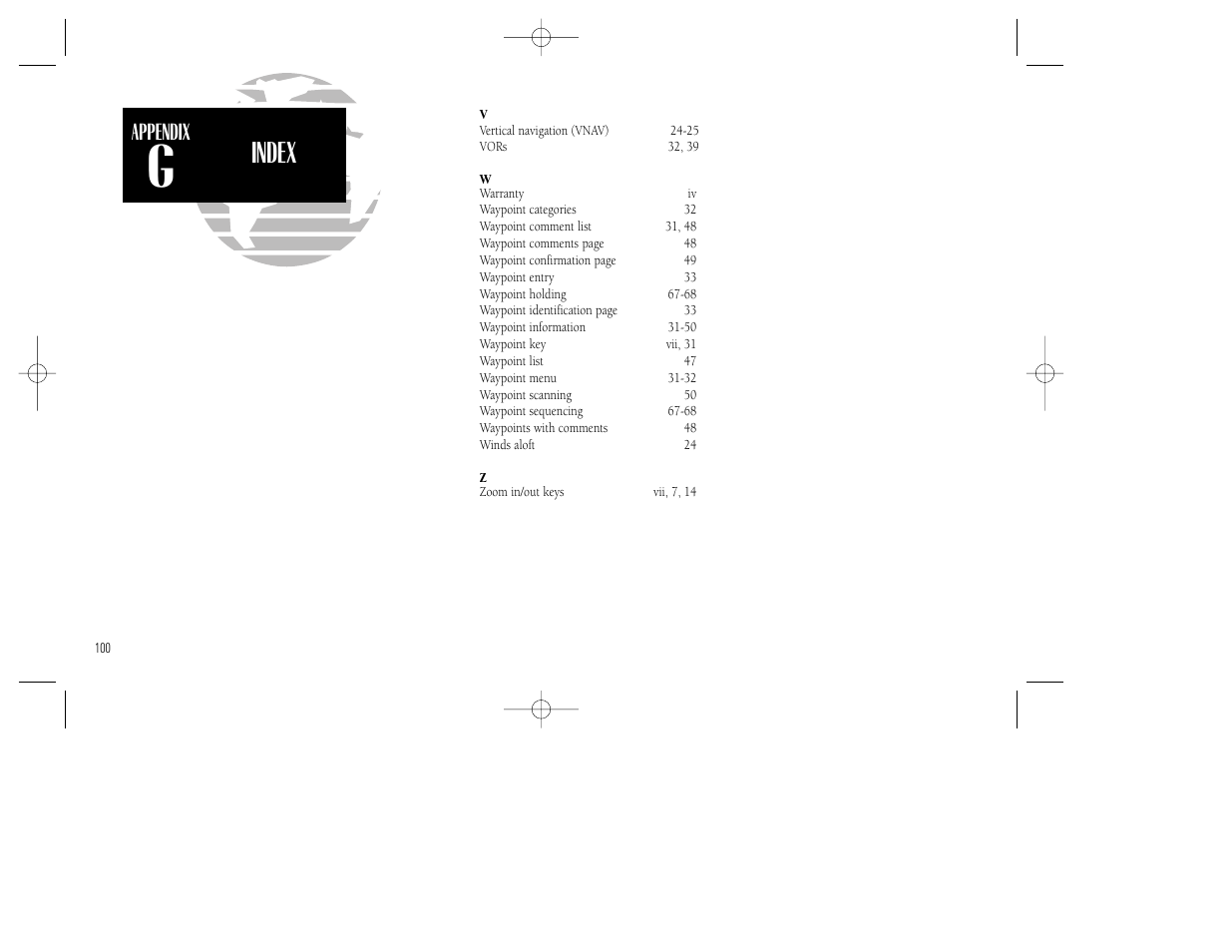 Index, Appendix | Garmin GPS 150XL User Manual | Page 110 / 112