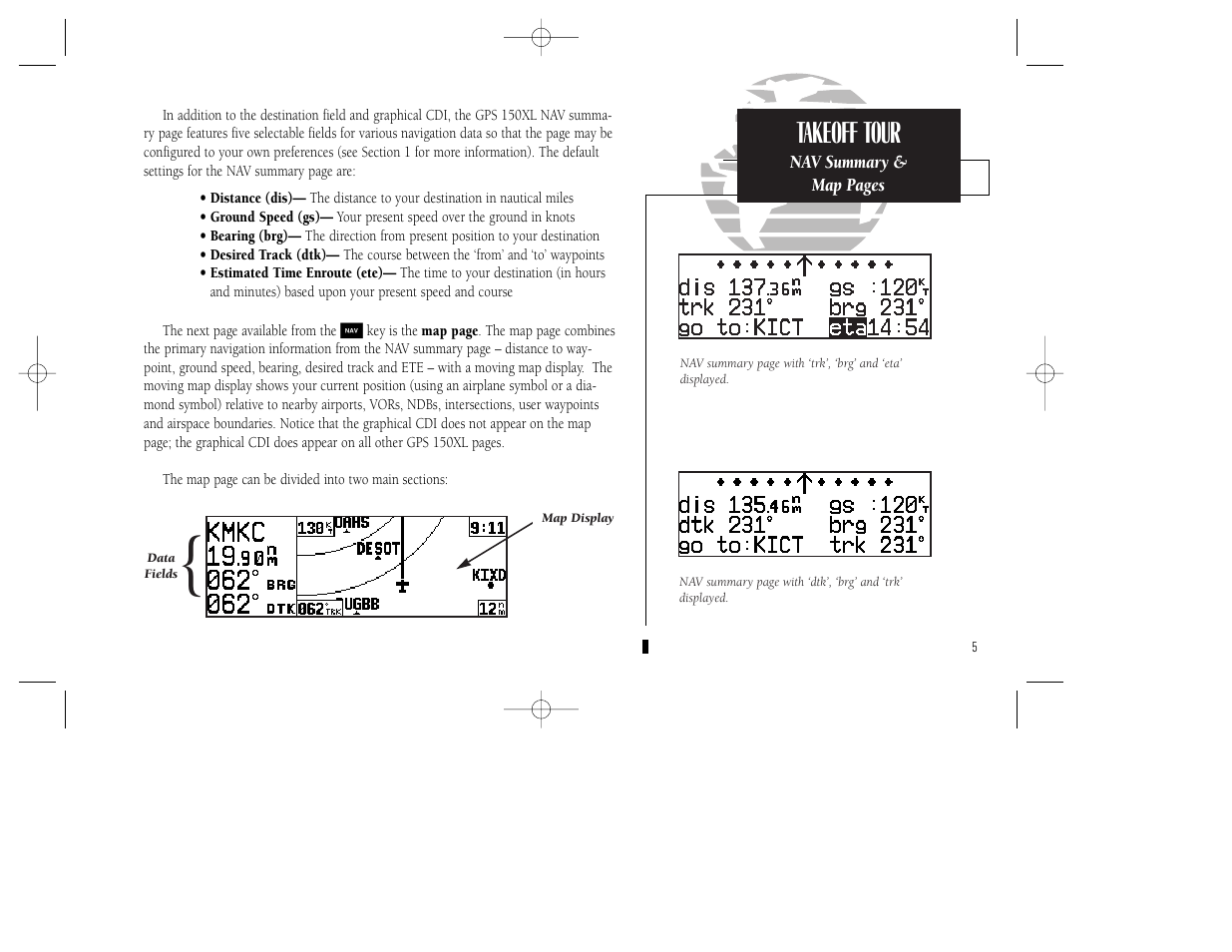 Takeoff tour | Garmin GPS 150XL User Manual | Page 15 / 112