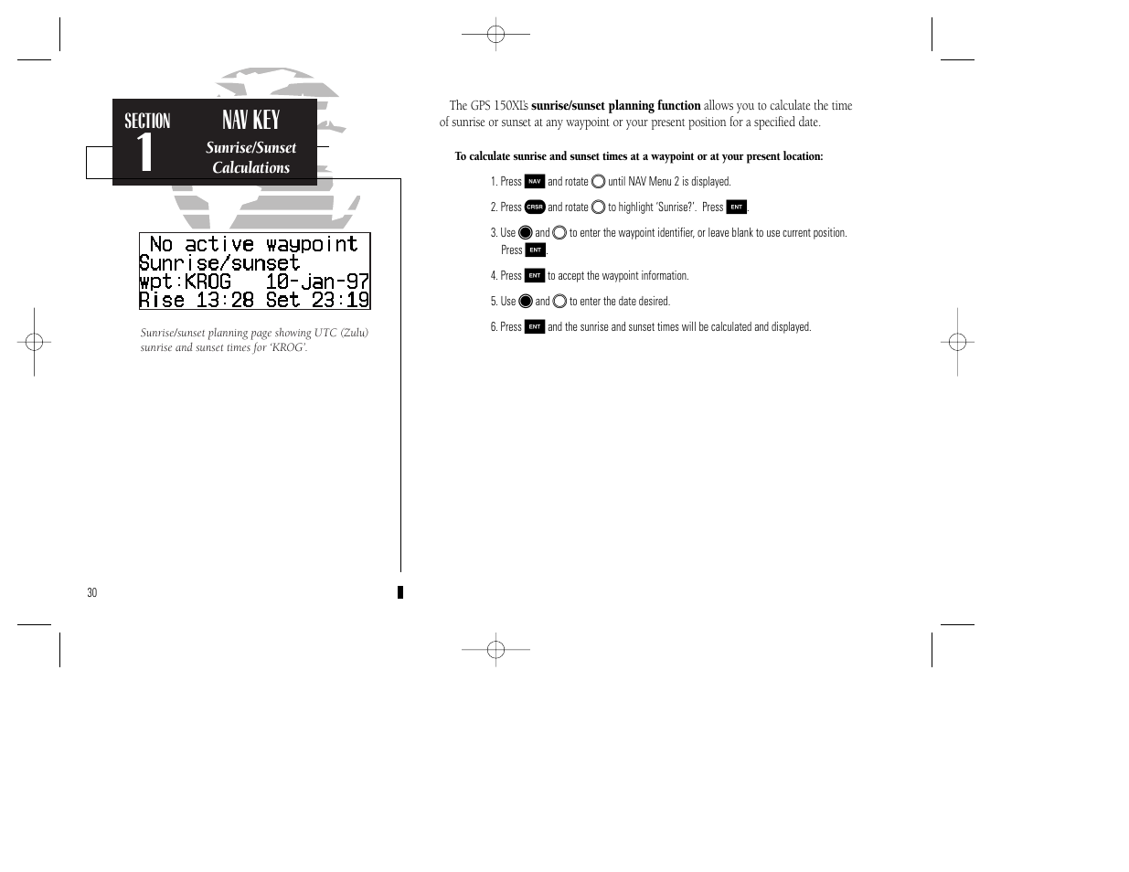 Nav key | Garmin GPS 150XL User Manual | Page 40 / 112