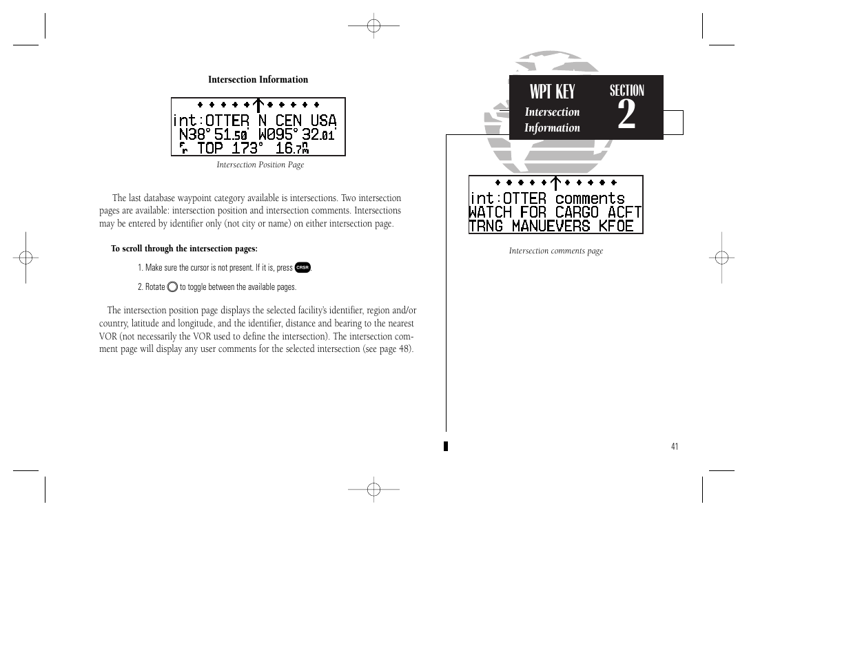 Wpt key | Garmin GPS 150XL User Manual | Page 51 / 112