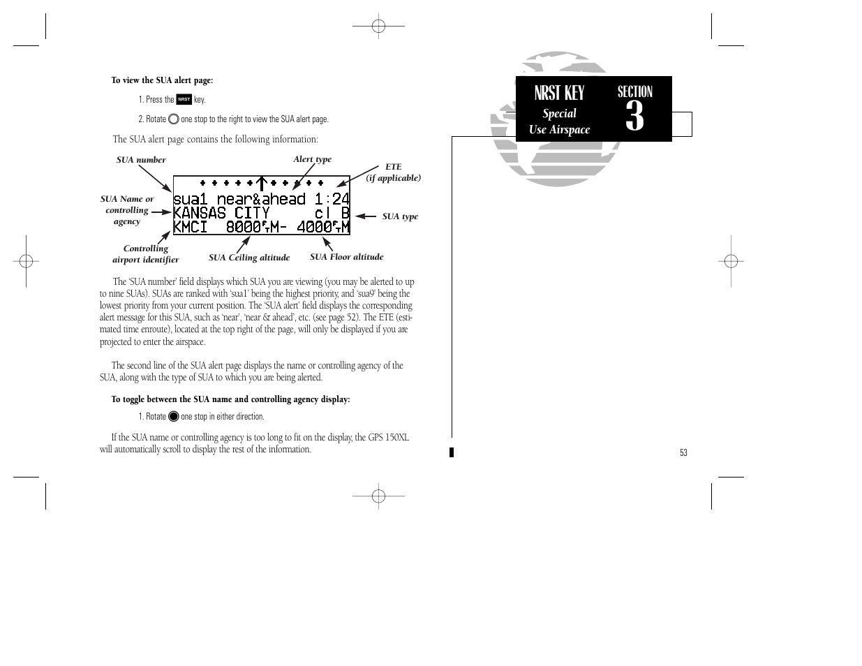 Nrst key | Garmin GPS 150XL User Manual | Page 63 / 112