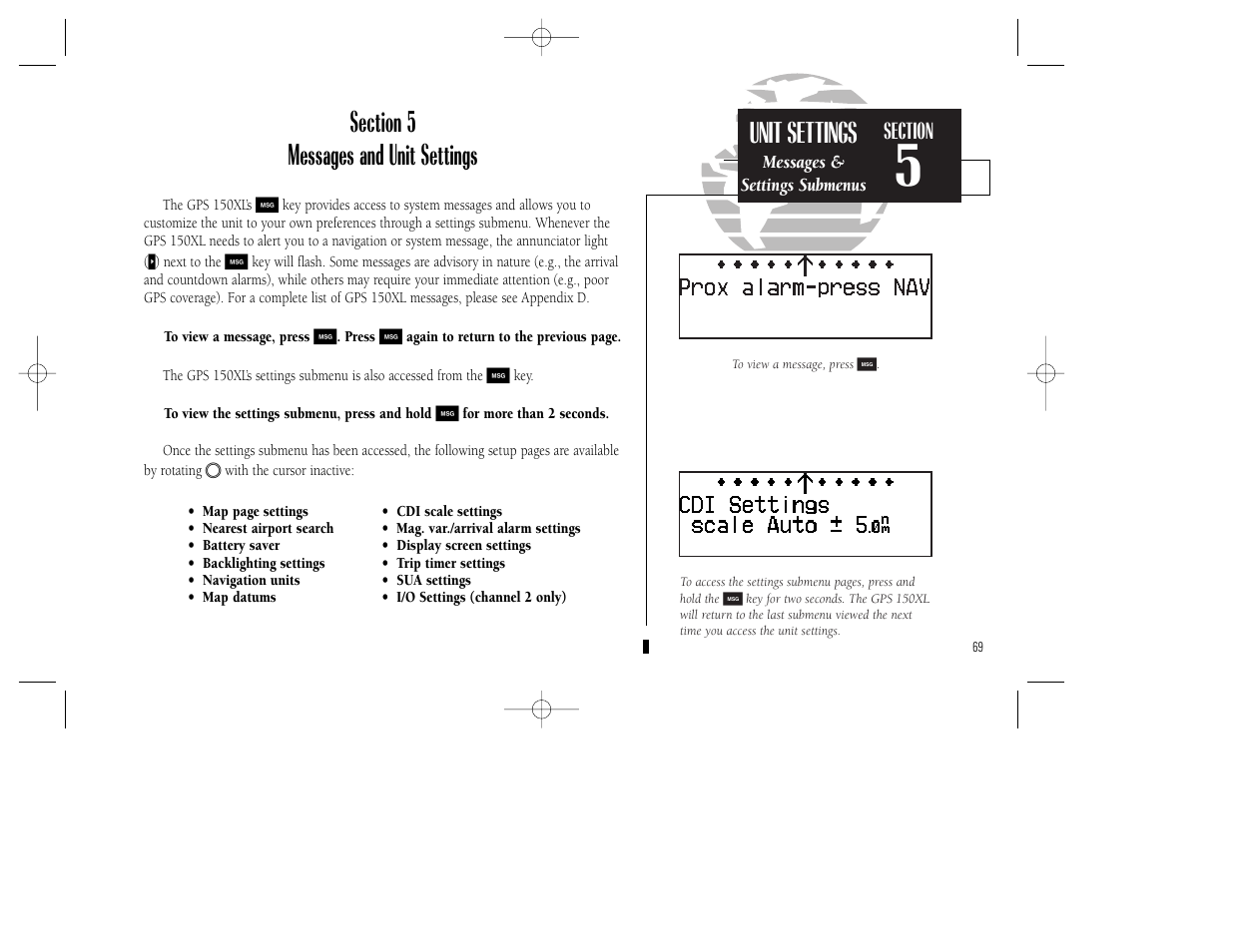 Unit settings | Garmin GPS 150XL User Manual | Page 79 / 112