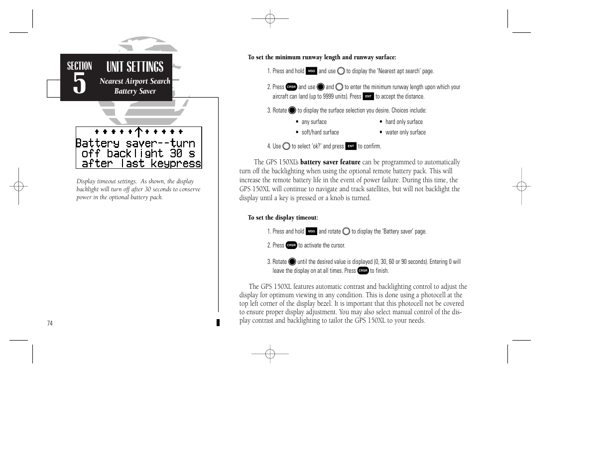 Unit settings | Garmin GPS 150XL User Manual | Page 84 / 112