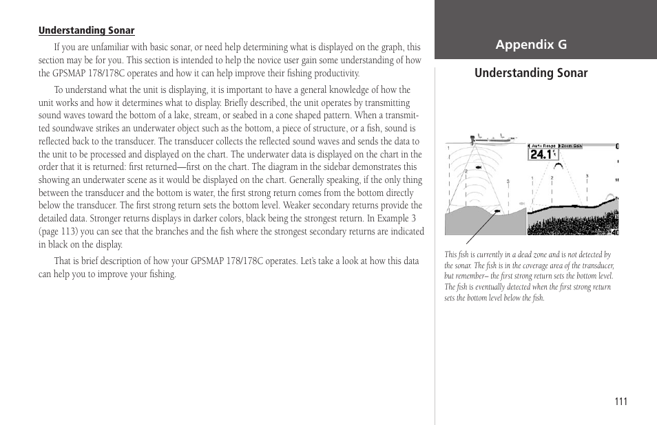 Understanding sonar | Garmin GPSMAP 178C Sounder User Manual | Page 121 / 134