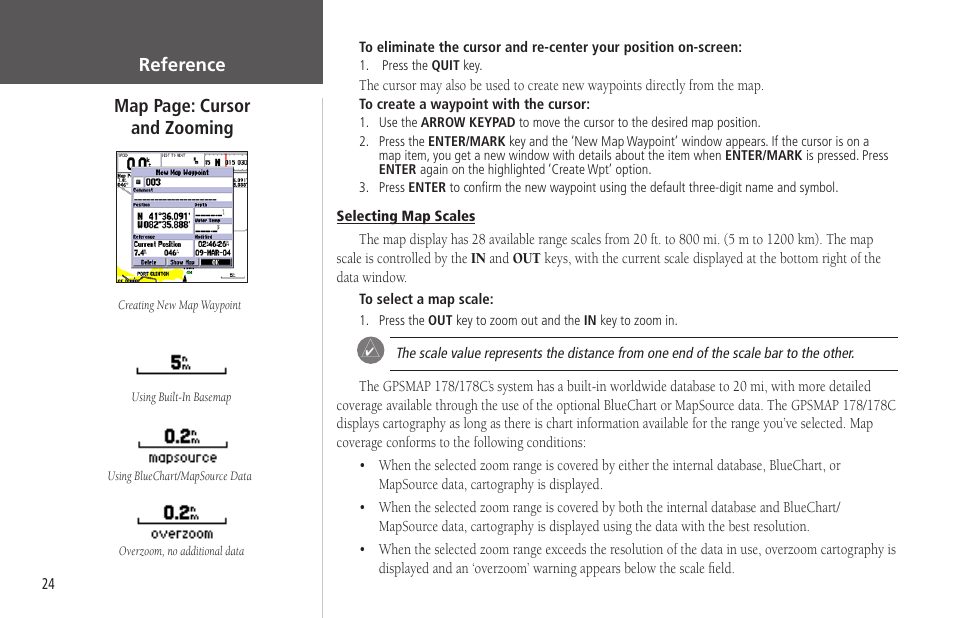 Zooming | Garmin GPSMAP 178C Sounder User Manual | Page 34 / 134