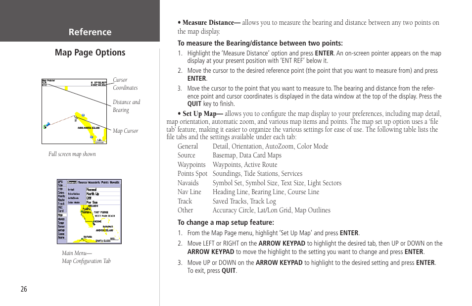 Reference map page options | Garmin GPSMAP 178C Sounder User Manual | Page 36 / 134