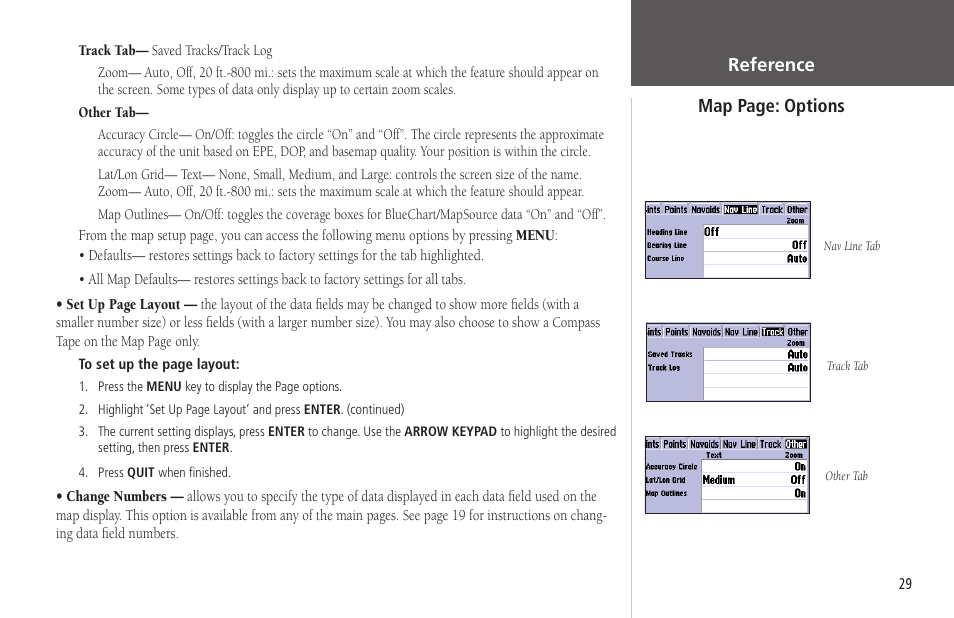 Reference map page: options | Garmin GPSMAP 178C Sounder User Manual | Page 39 / 134