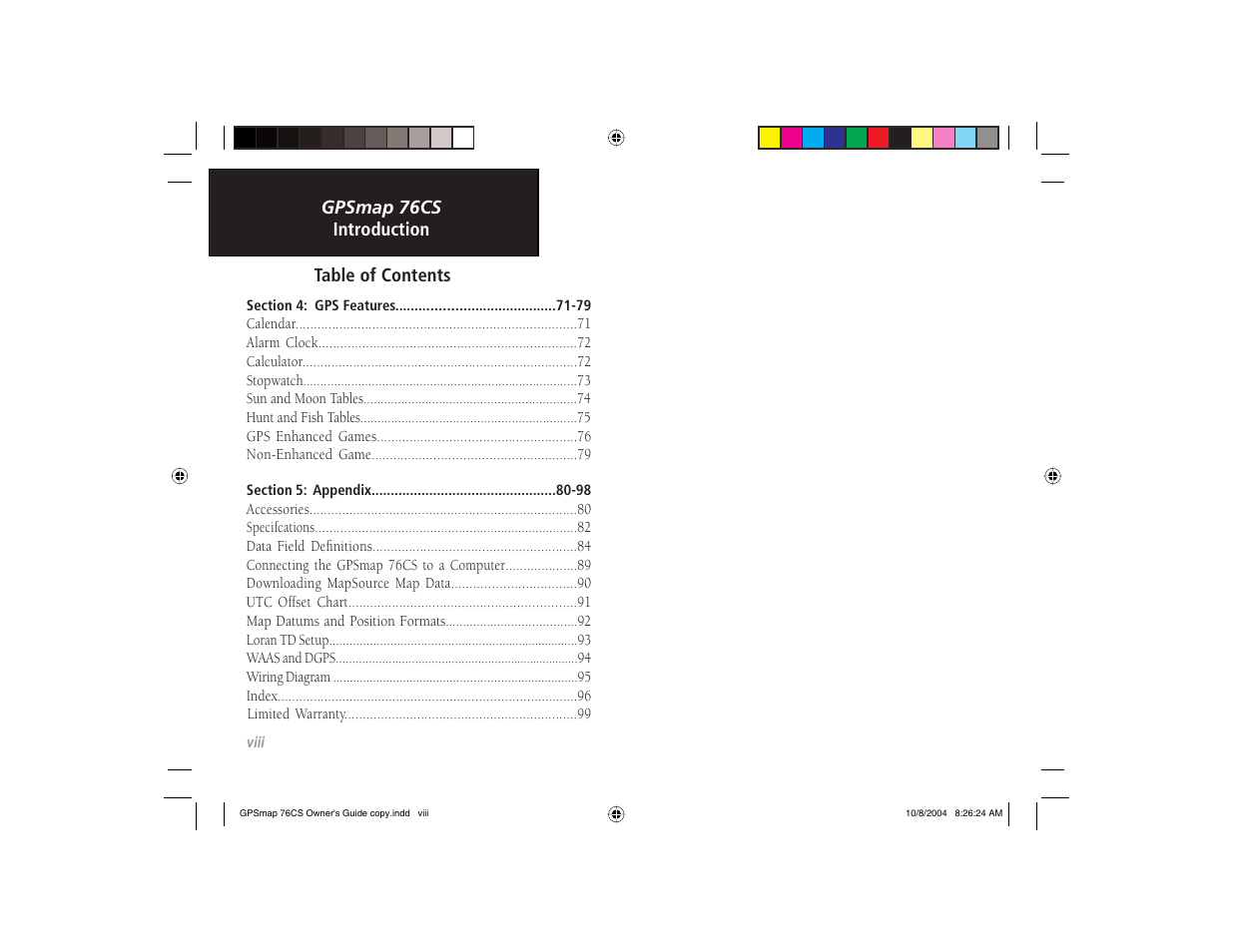 Garmin GPSMAP 76CS User Manual | Page 10 / 110