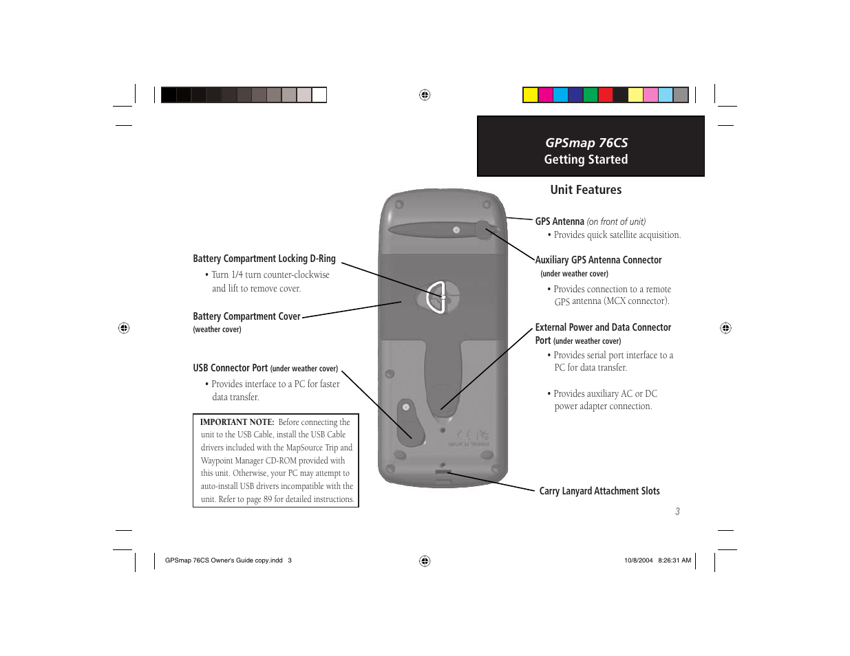 Garmin GPSMAP 76CS User Manual | Page 13 / 110