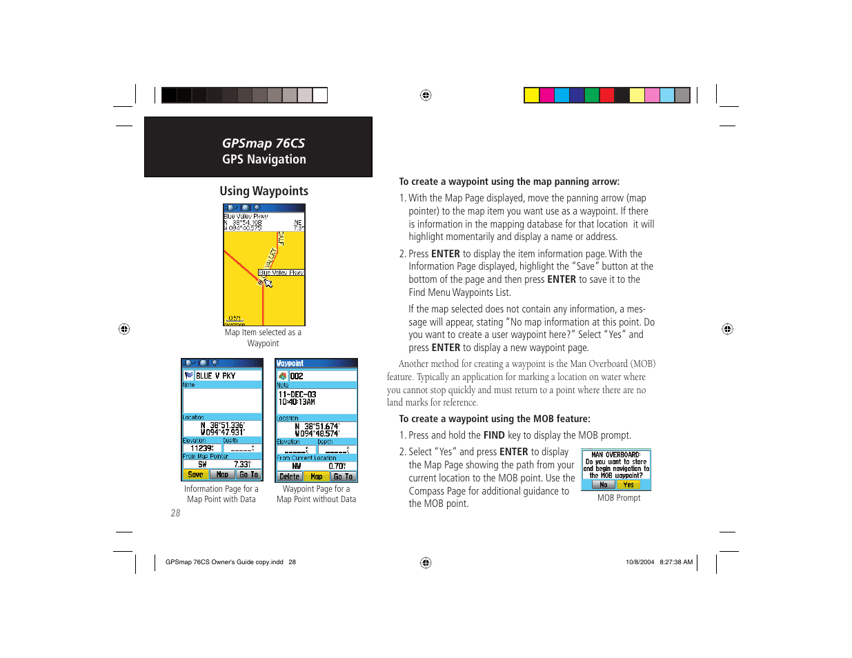 Garmin GPSMAP 76CS User Manual | Page 38 / 110