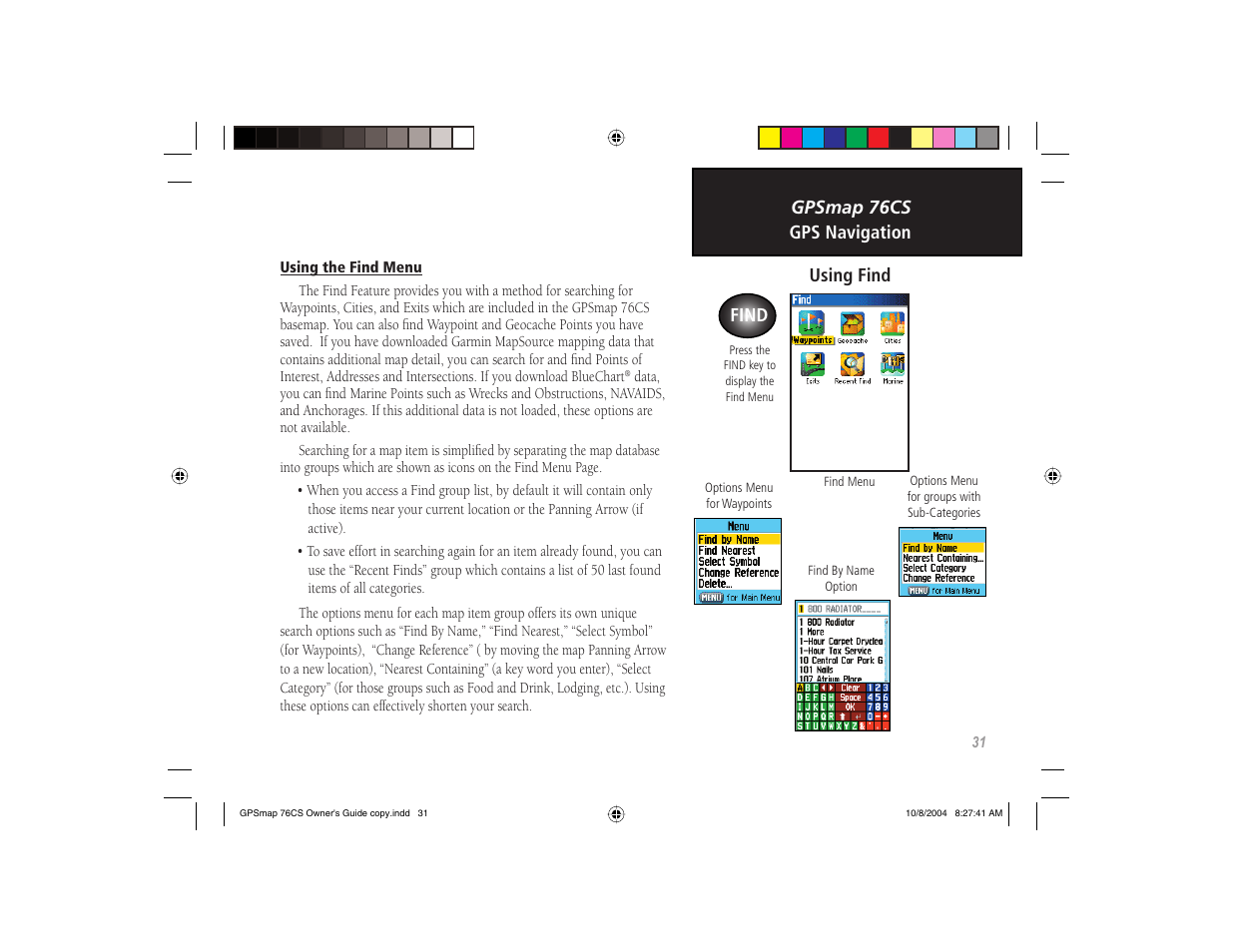 Garmin GPSMAP 76CS User Manual | Page 41 / 110