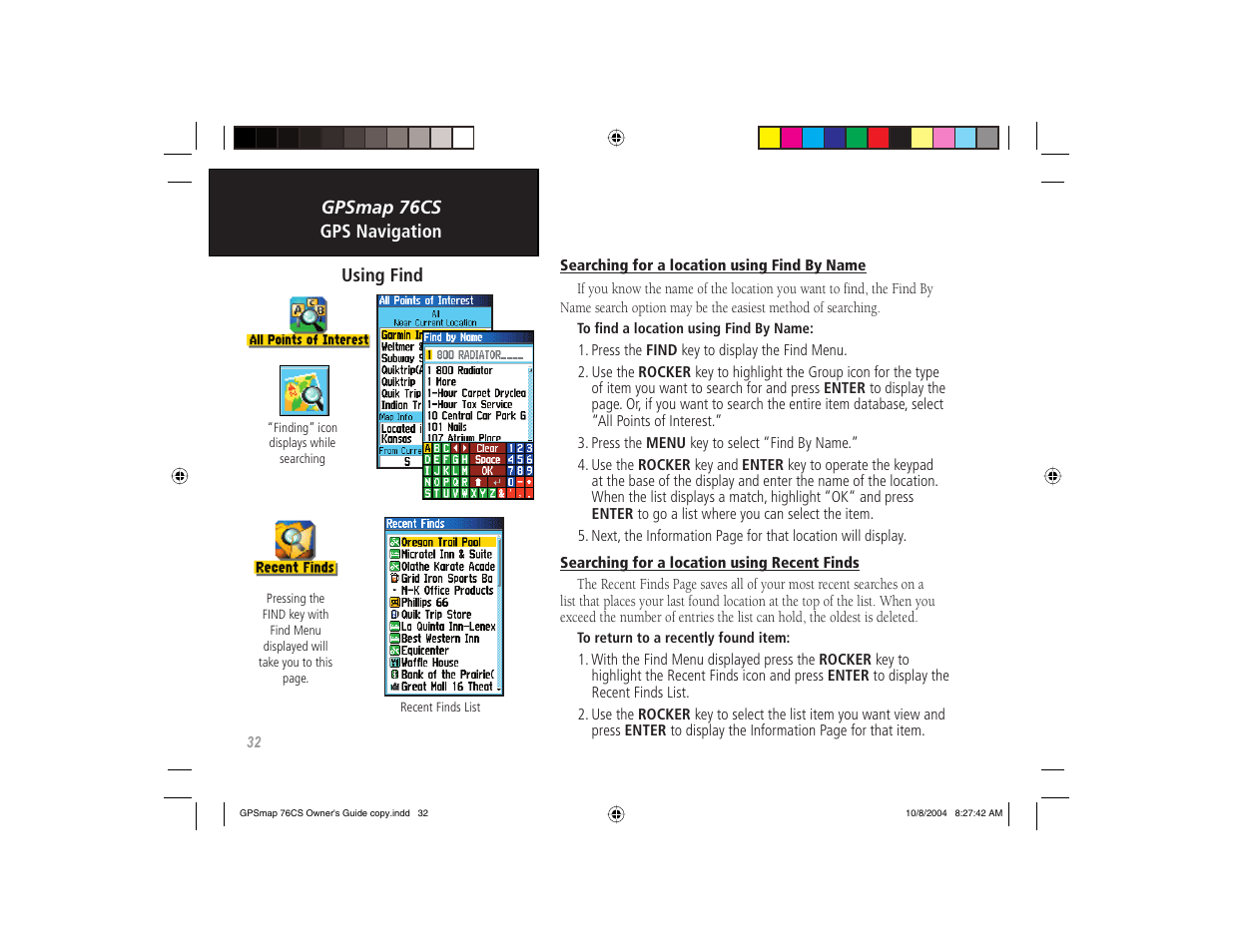 Garmin GPSMAP 76CS User Manual | Page 42 / 110