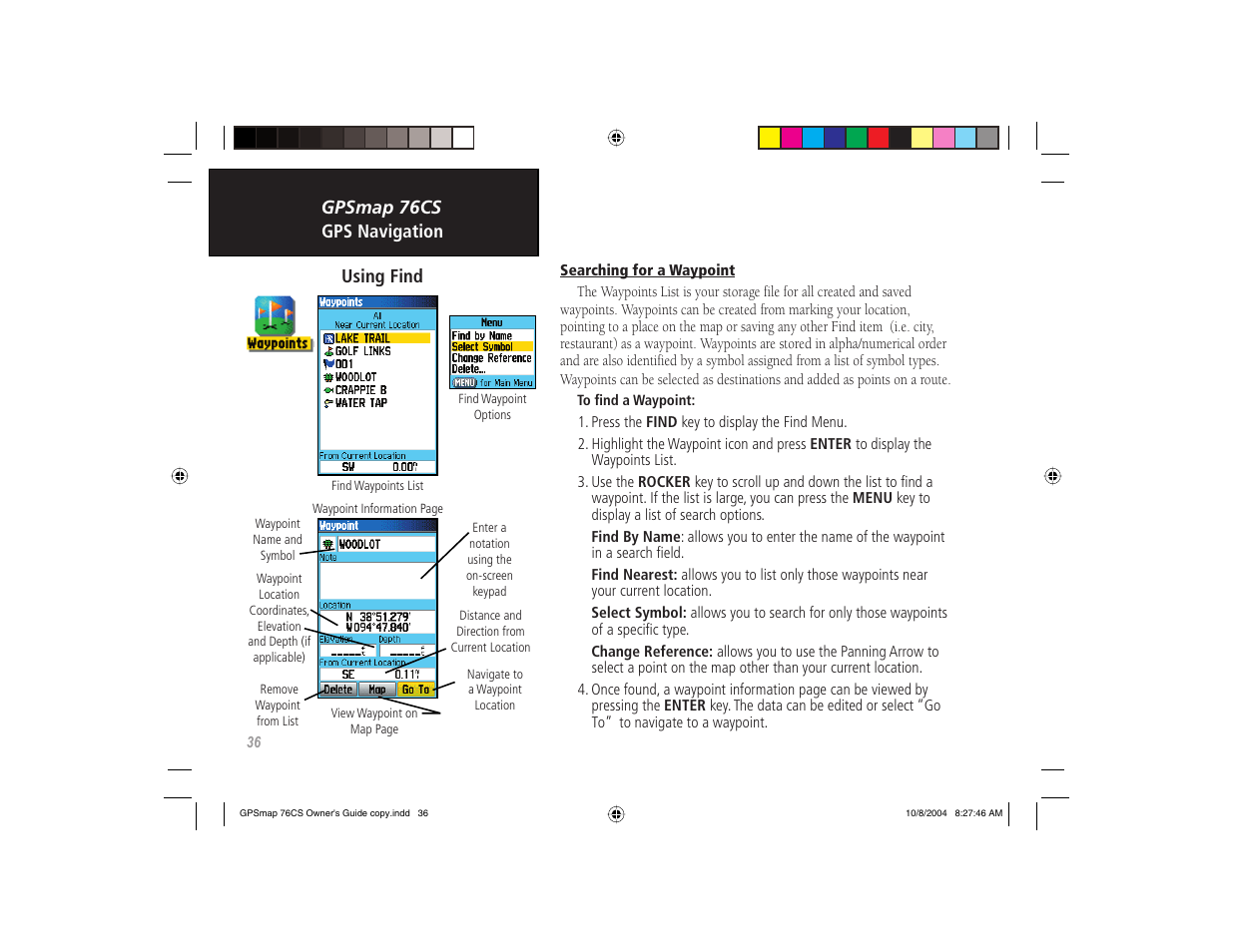 Garmin GPSMAP 76CS User Manual | Page 46 / 110