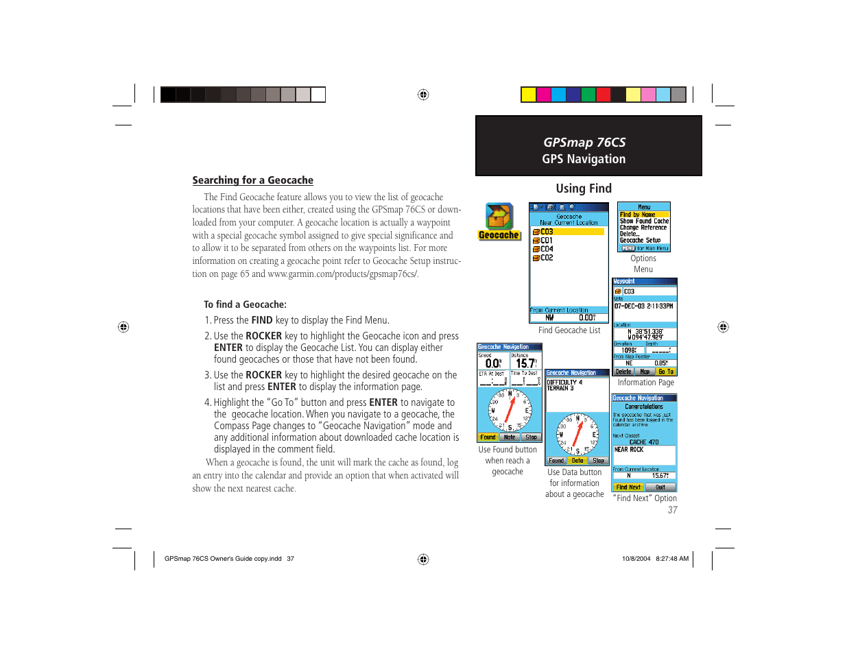 Garmin GPSMAP 76CS User Manual | Page 47 / 110