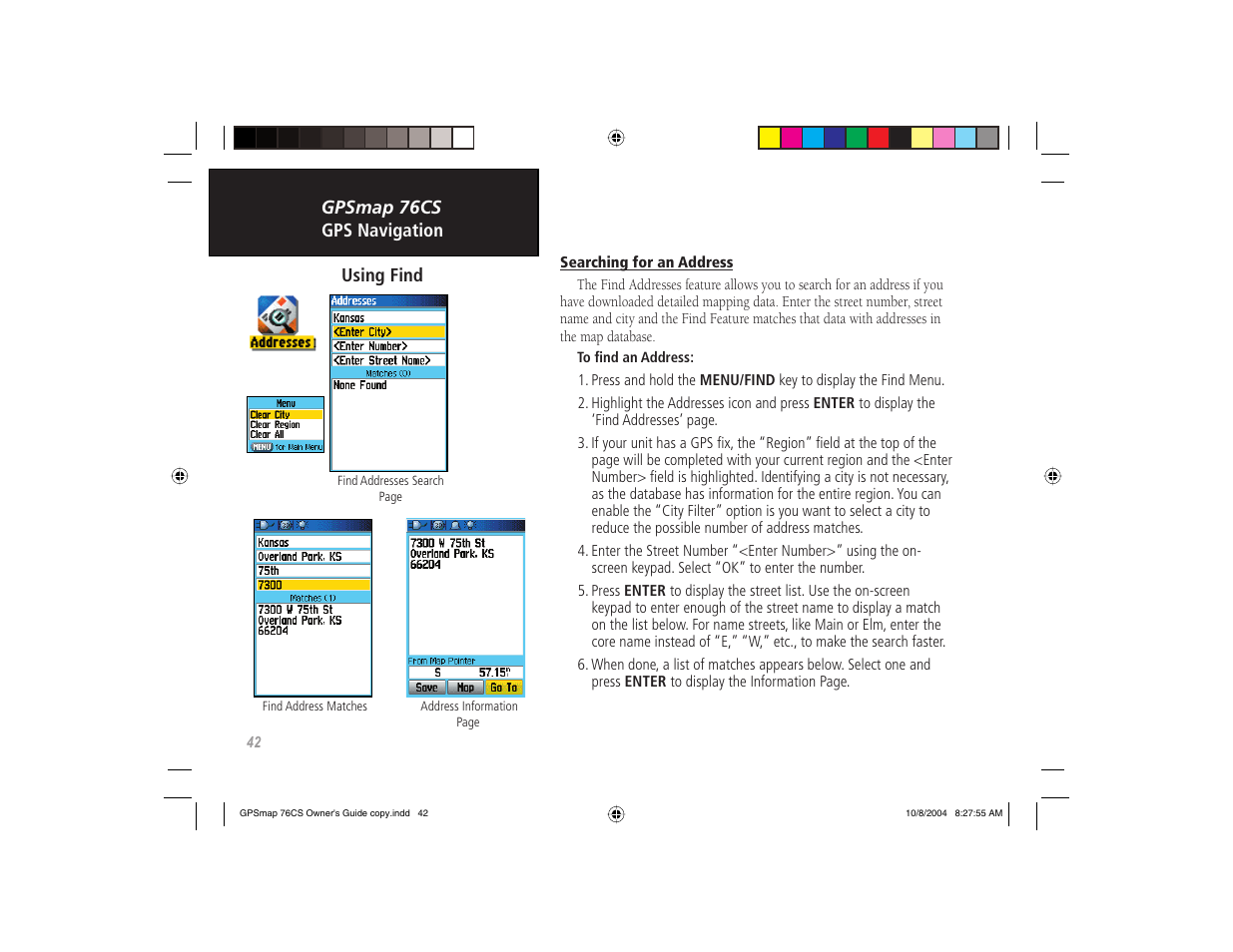 Garmin GPSMAP 76CS User Manual | Page 52 / 110