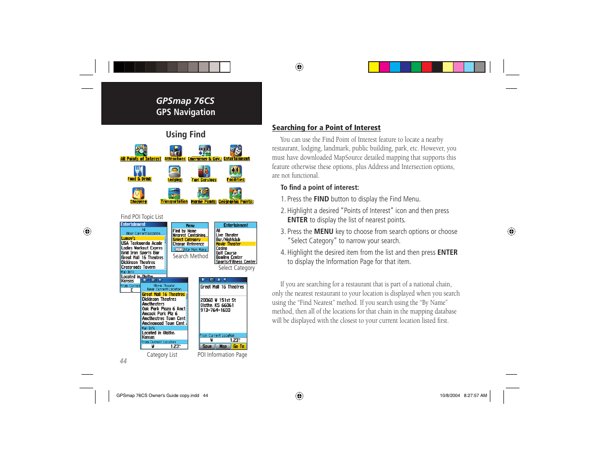 Garmin GPSMAP 76CS User Manual | Page 54 / 110