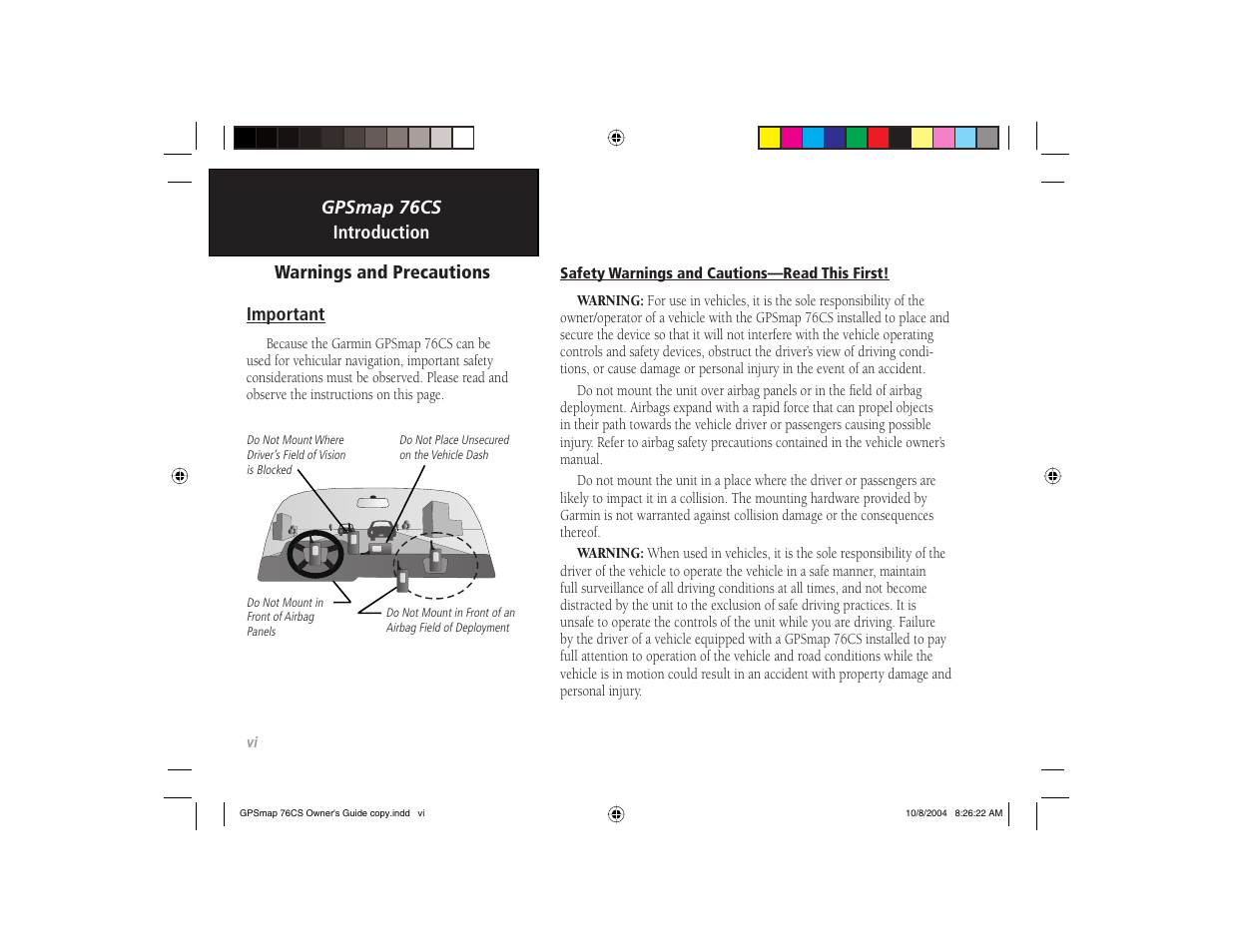 Garmin GPSMAP 76CS User Manual | Page 8 / 110