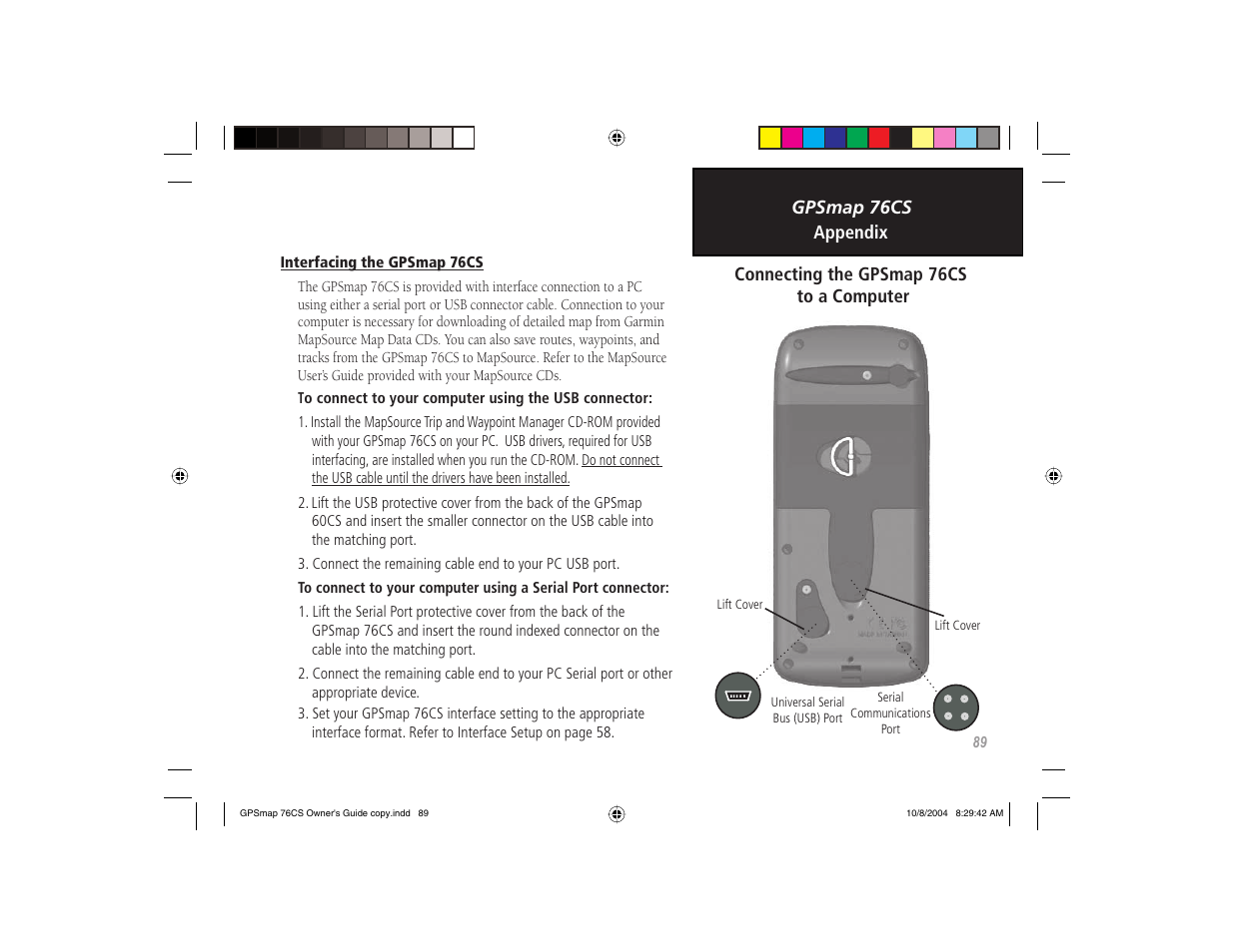 Garmin GPSMAP 76CS User Manual | Page 99 / 110