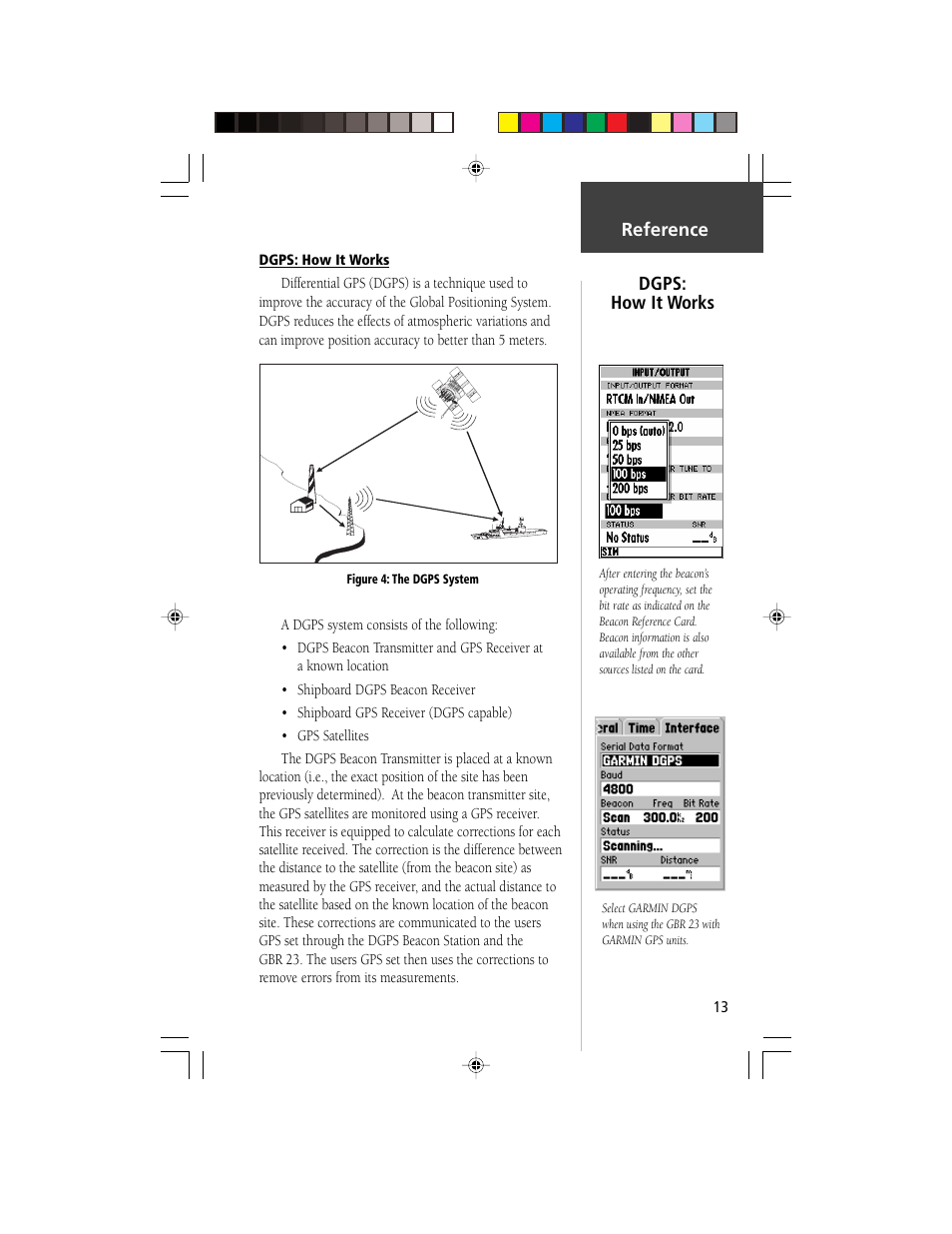 Reference, Dgps: how it works | Garmin GBR 23 User Manual | Page 15 / 24