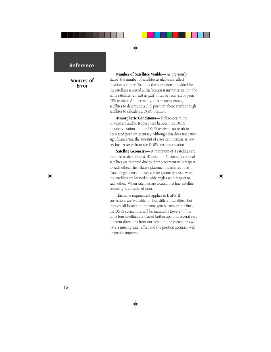 Reference sources of error | Garmin GBR 23 User Manual | Page 18 / 24