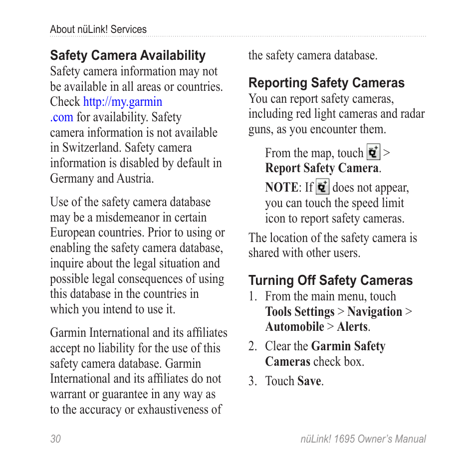 Garmin nuLink! 1695 User Manual | Page 36 / 84