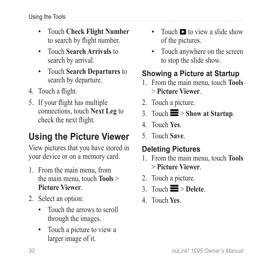 Using the picture viewer | Garmin nuLink! 1695 User Manual | Page 56 / 84