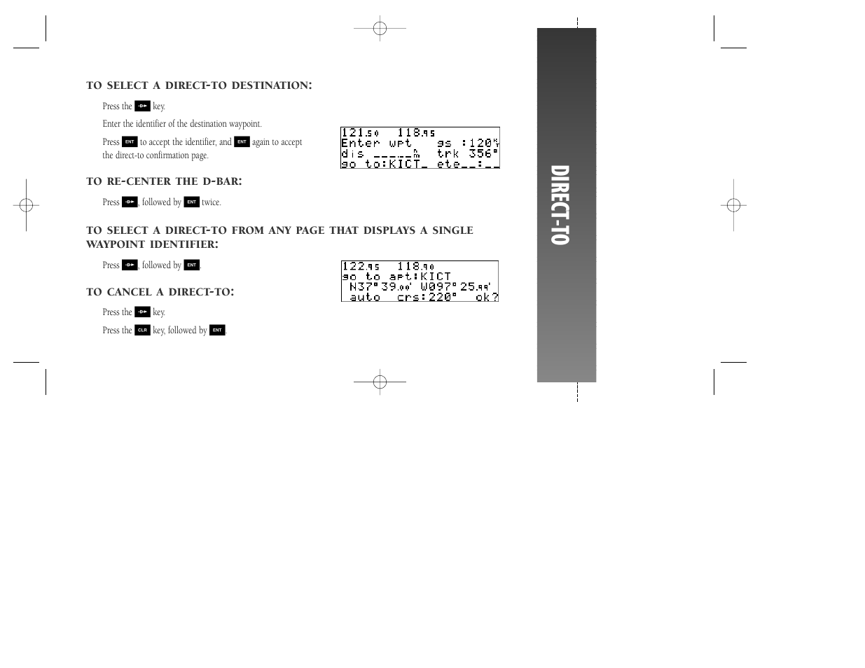 Direct -to | Garmin GNC 250 User Manual | Page 11 / 24