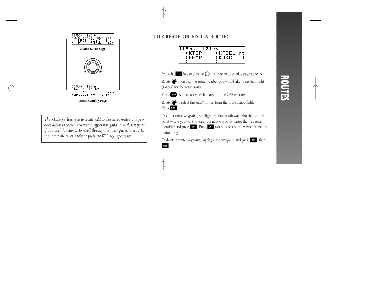 Routes | Garmin GNC 250 User Manual | Page 19 / 24