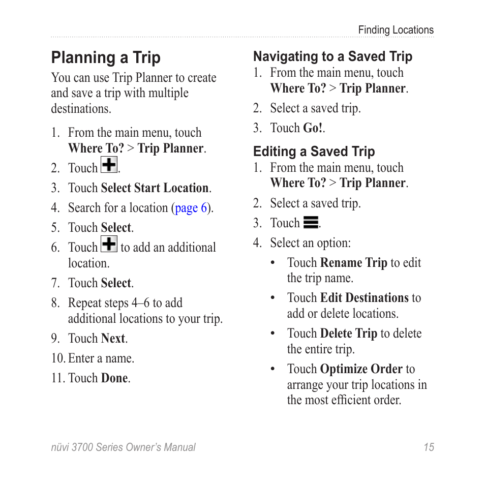 Planning a trip | Garmin nuvi 3790T User Manual | Page 21 / 80