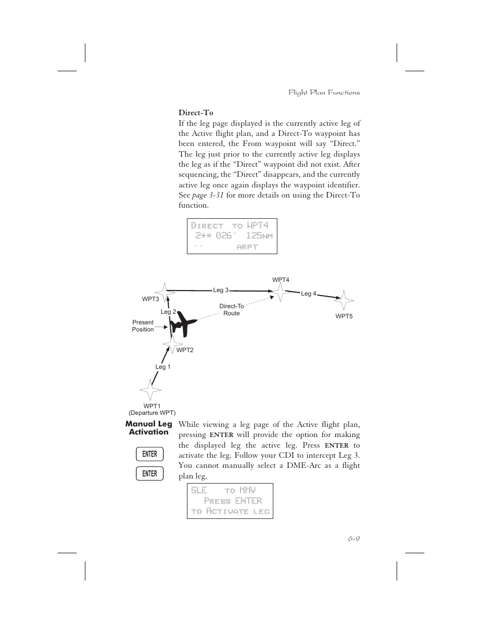 Manual leg activation 6-9, Manual leg 6-9, Manual leg activation -9 | Garmin APOLLO GX65 User Manual | Page 135 / 336