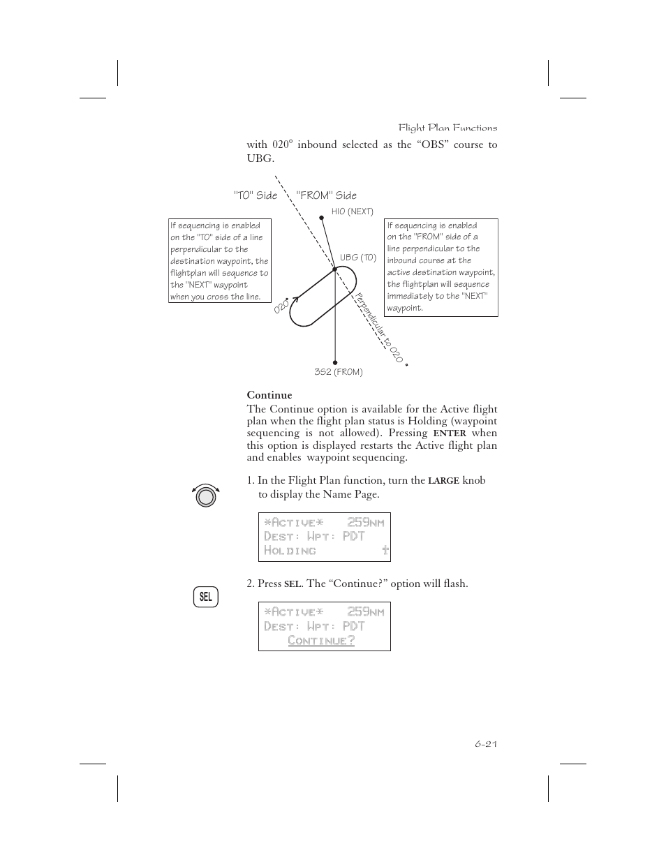 Continue 6-21, Continue flight plan 6-21, Continue -21 | Garmin APOLLO GX65 User Manual | Page 147 / 336