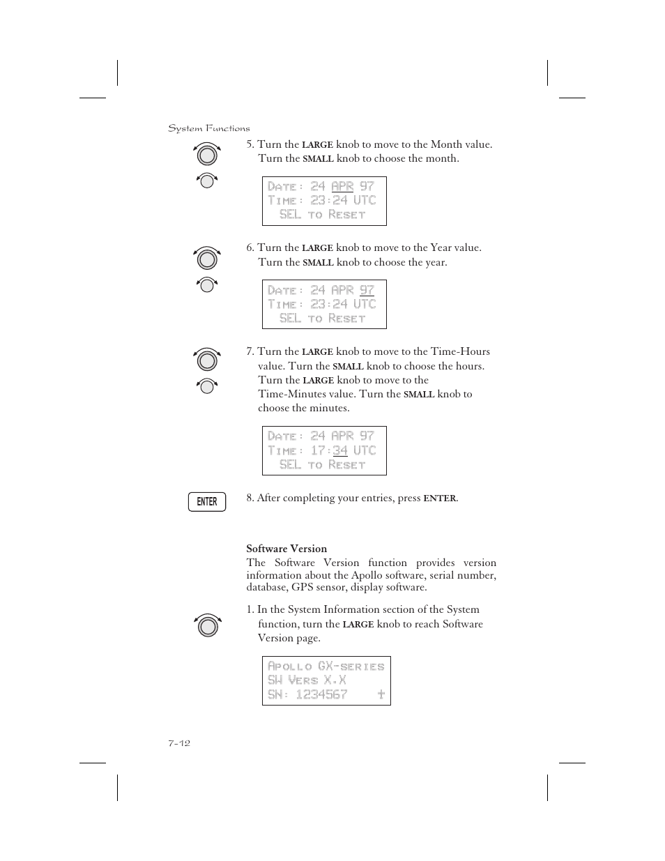 Software version 7-12, Software version -12 | Garmin APOLLO GX65 User Manual | Page 164 / 336