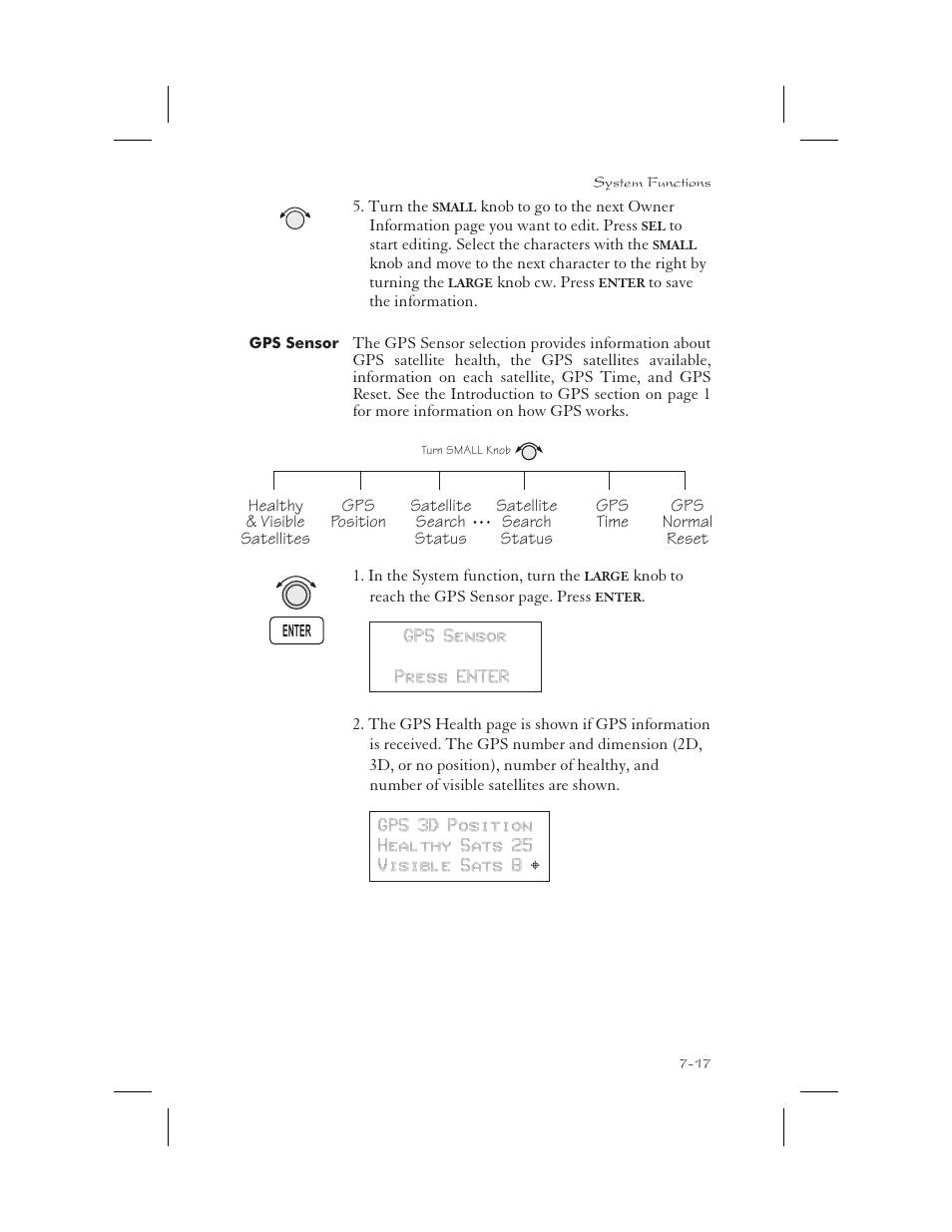 Gps sensor 7-17, Health 7-17, 11-11, Sensor 7-17 | Time 7-17, Gps sensor -17 | Garmin APOLLO GX65 User Manual | Page 169 / 336