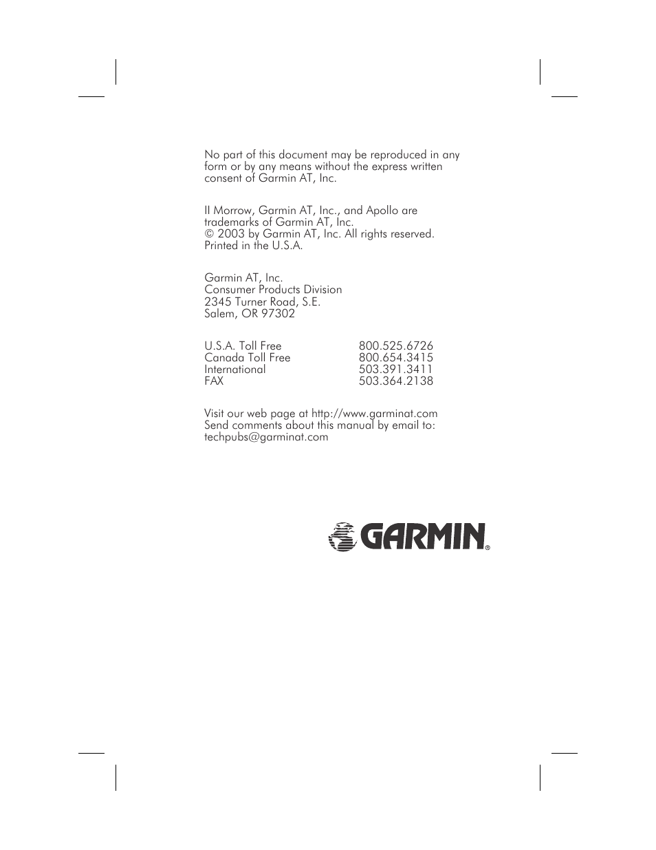 E-mail 1-ii | Garmin APOLLO GX65 User Manual | Page 2 / 336