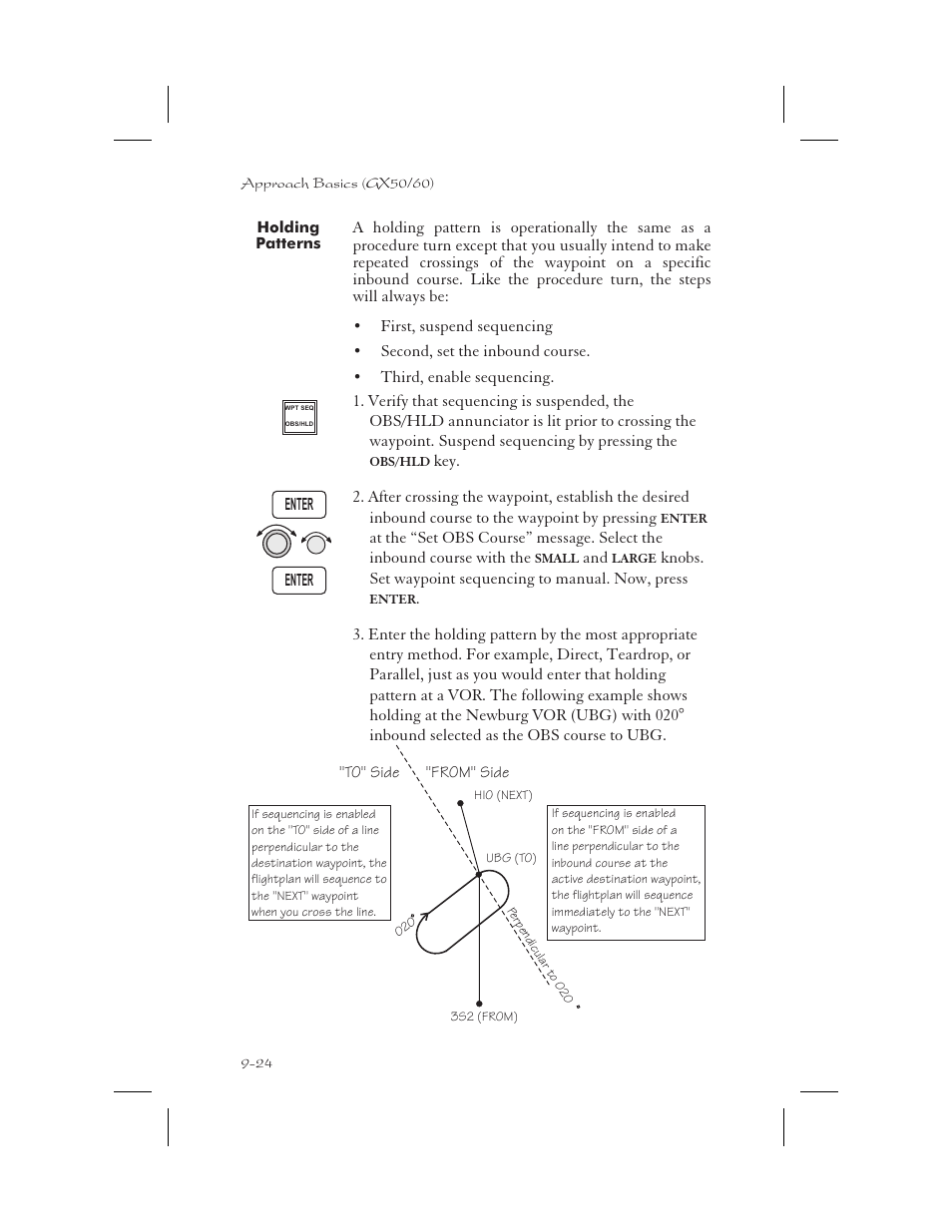 Holding patterns 9-24, Holding patterns -24 | Garmin APOLLO GX65 User Manual | Page 214 / 336