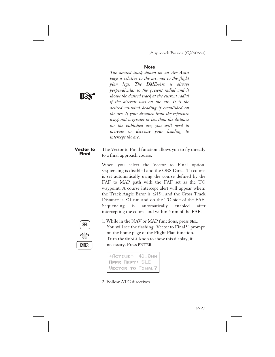 Vector to final 9-27, Vector to final -27 | Garmin APOLLO GX65 User Manual | Page 217 / 336