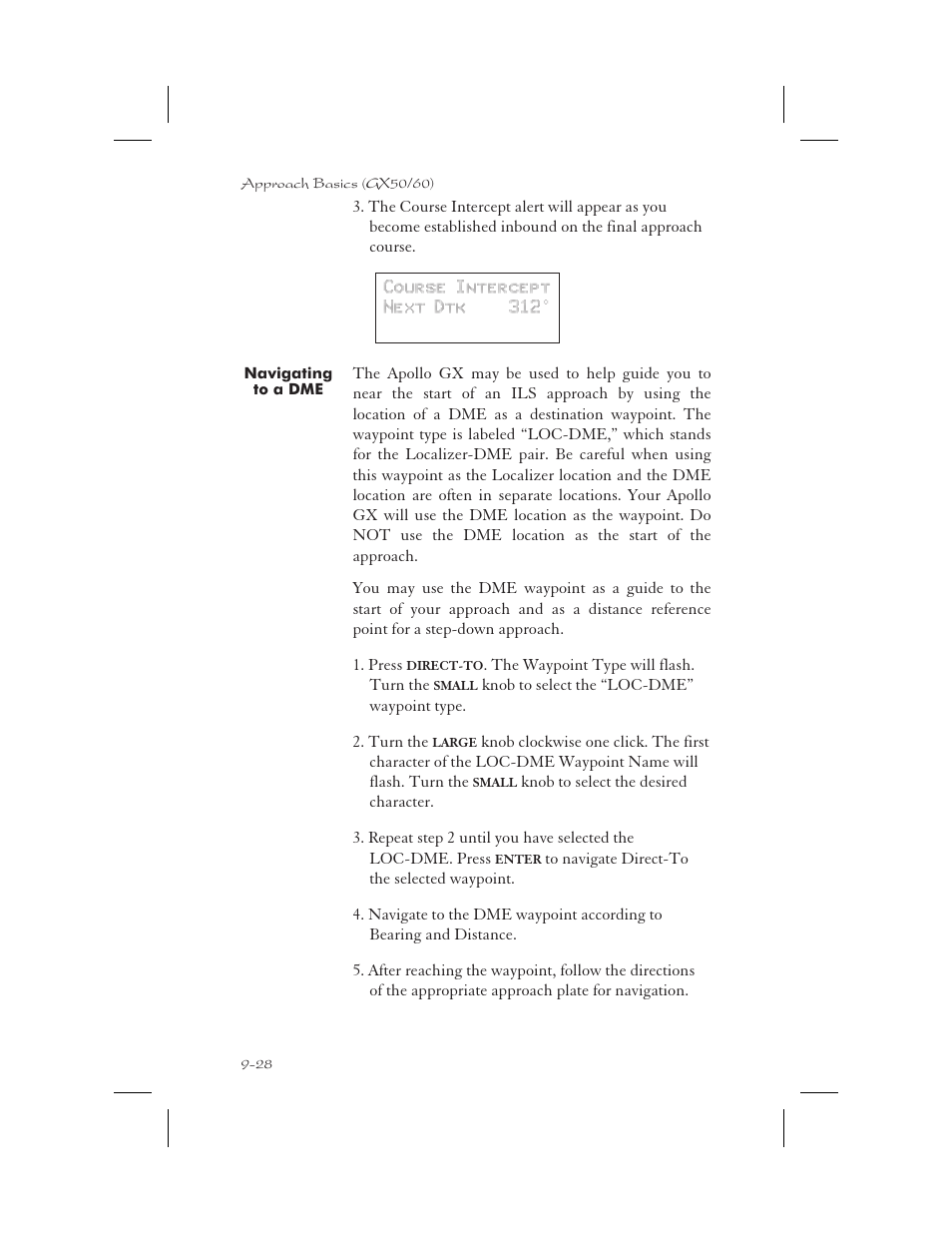 Navigating to a dme 9-28, Navigating to a dme -28 | Garmin APOLLO GX65 User Manual | Page 218 / 336