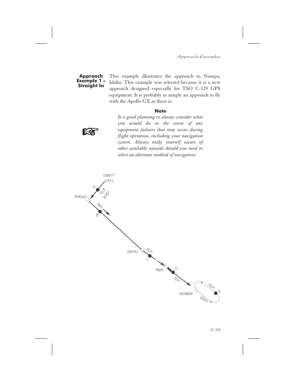 Approach example 1 - straight in 9-39, Approach example 1 - straight in -39 | Garmin APOLLO GX65 User Manual | Page 229 / 336