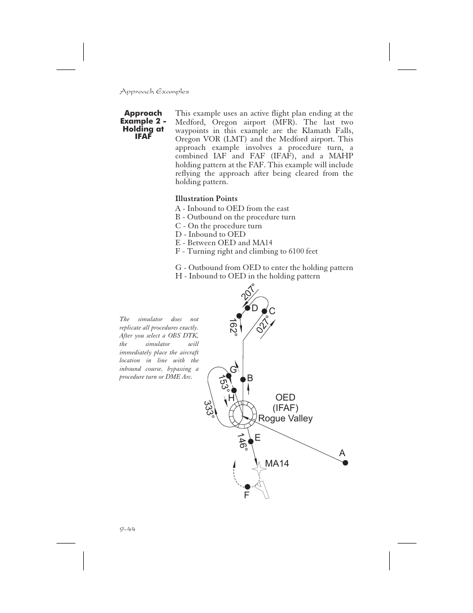 Approach example 2 - holding at ifaf 9-44, Approach example 2 - holding at ifaf -44 | Garmin APOLLO GX65 User Manual | Page 234 / 336