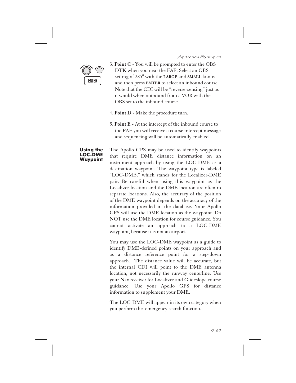 Using the loc-dme waypoint 9-69, Loc-dme 9-69, Using the loc-dme waypoint -69 | Garmin APOLLO GX65 User Manual | Page 259 / 336