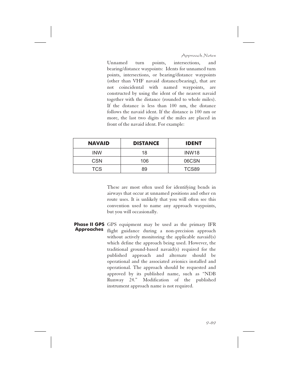 Phase ii gps 9-89, Phase ii approach 9-89 | Garmin APOLLO GX65 User Manual | Page 279 / 336