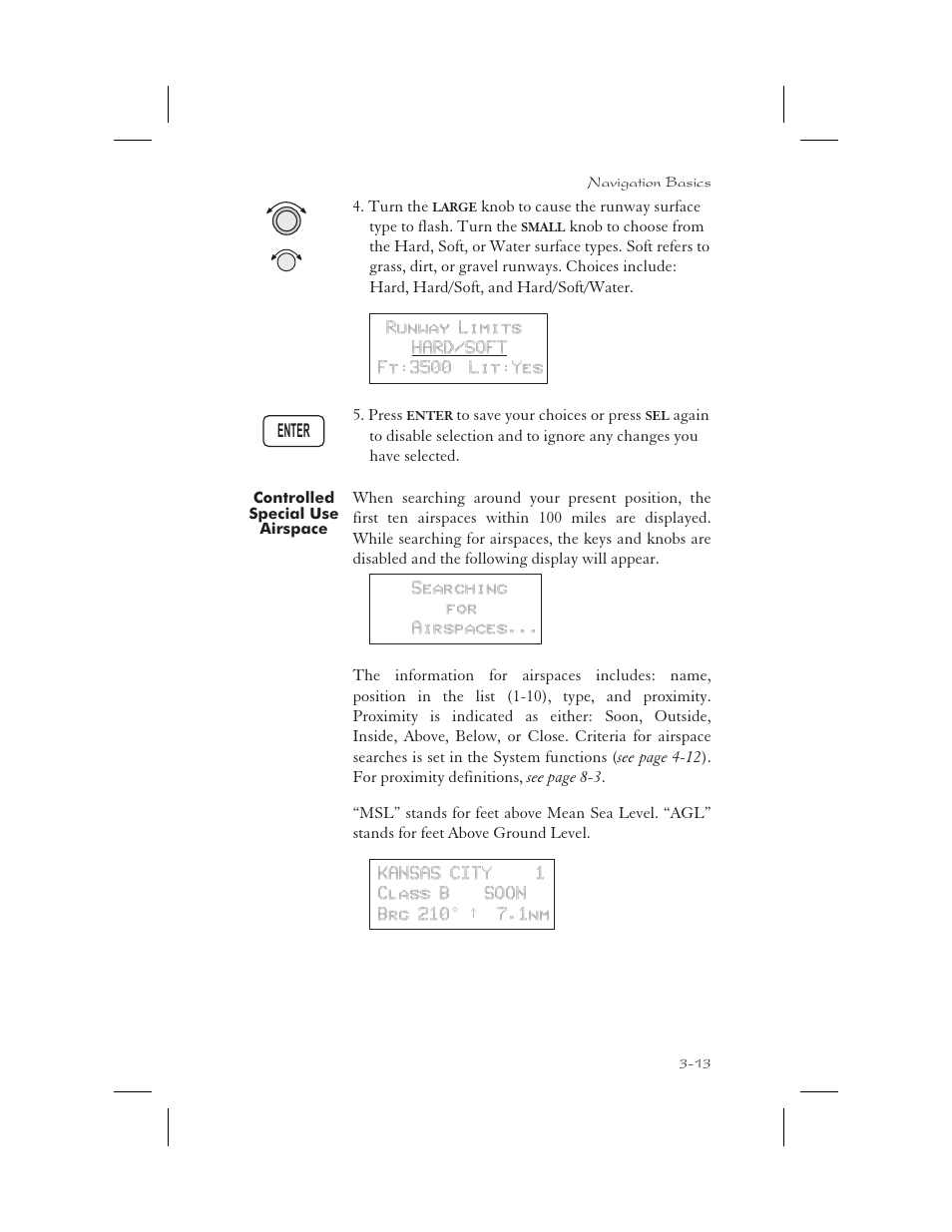 Controlled special use airspace 3-13, Nearest 3-13, Runway surface 3-13 | Special use airspace 3-13, Controlled special use airspace -13 | Garmin APOLLO GX65 User Manual | Page 51 / 336