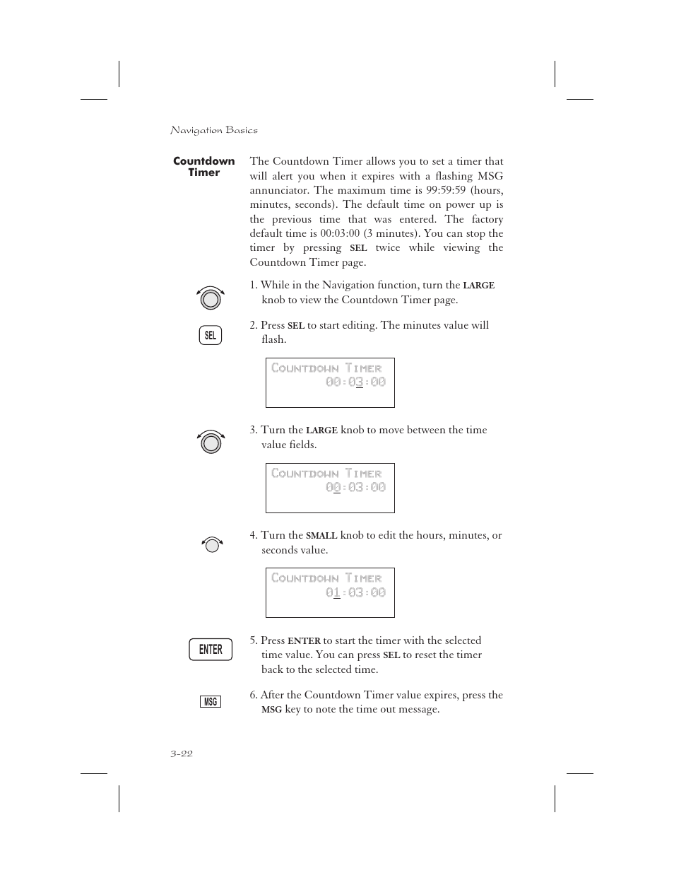 Countdown timer 3-22, Countdown timer 3-22, 8-14, Countdown timer -22 | Garmin APOLLO GX65 User Manual | Page 60 / 336