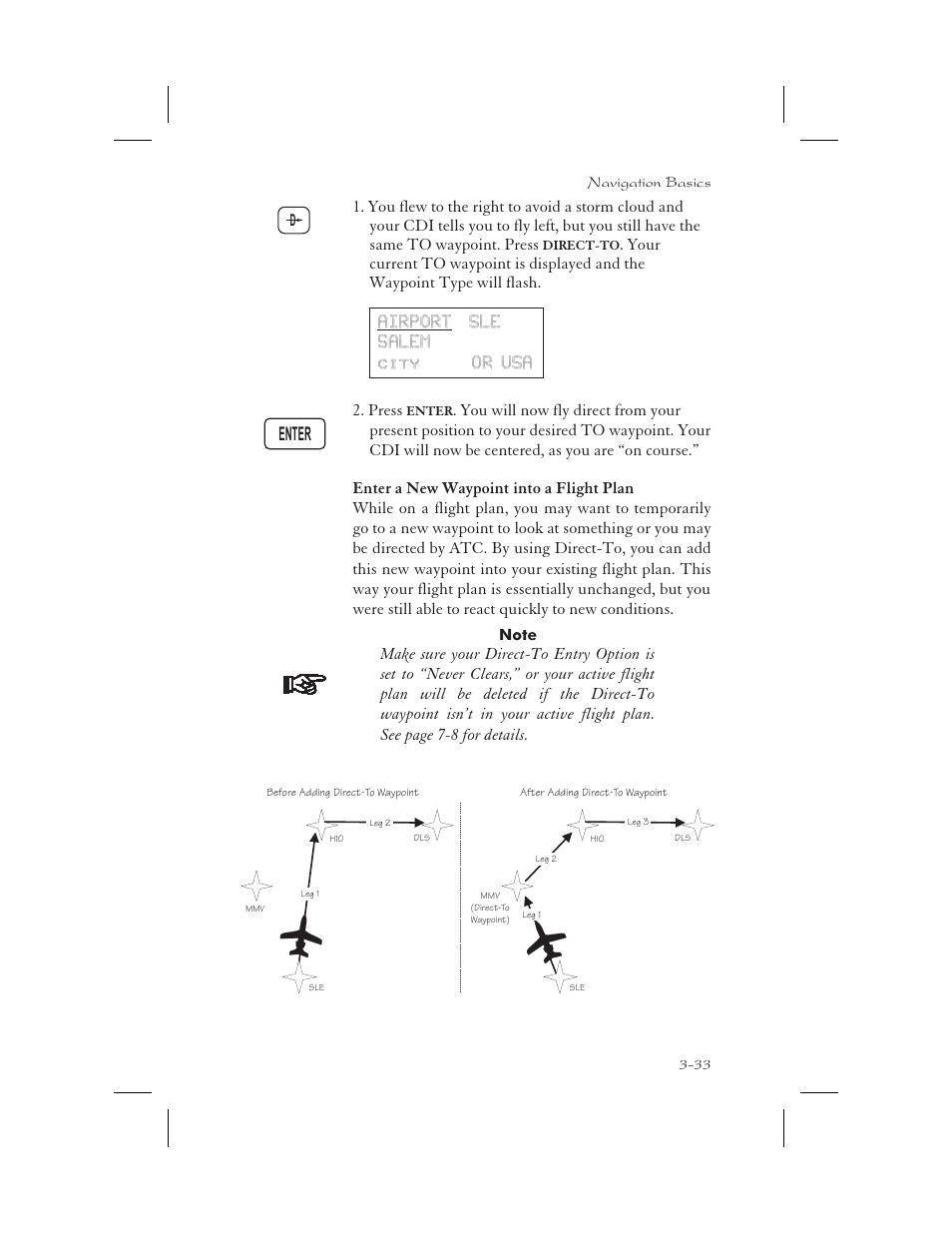 Enter a new waypoint into a flight plan 3-33, New waypoint 3-33, Enter a new waypoint into a flight plan -33 | Enter | Garmin APOLLO GX65 User Manual | Page 71 / 336