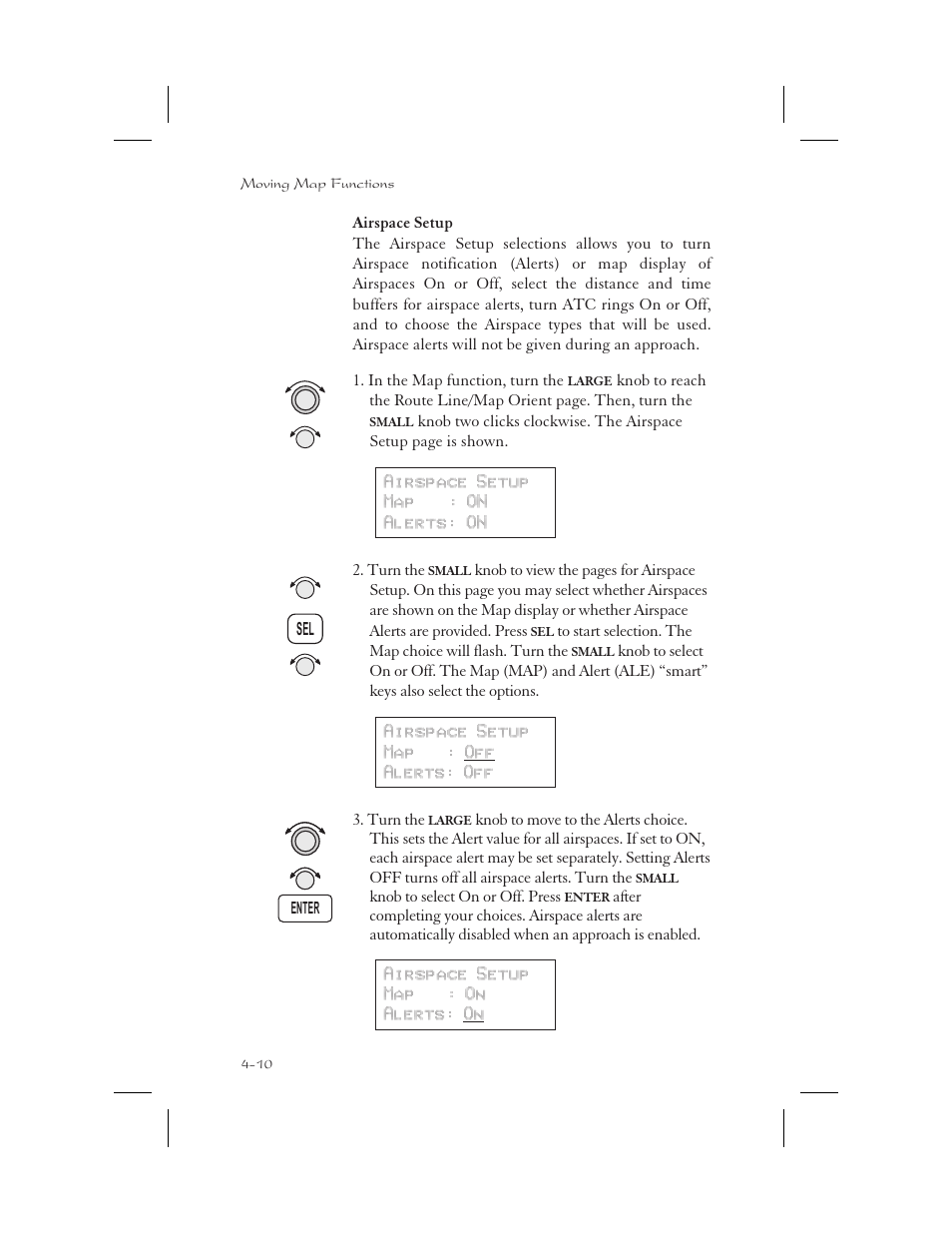 Airspace setup 4-10, Setup 4-10, Airspace setup -10 | Garmin APOLLO GX65 User Manual | Page 88 / 336