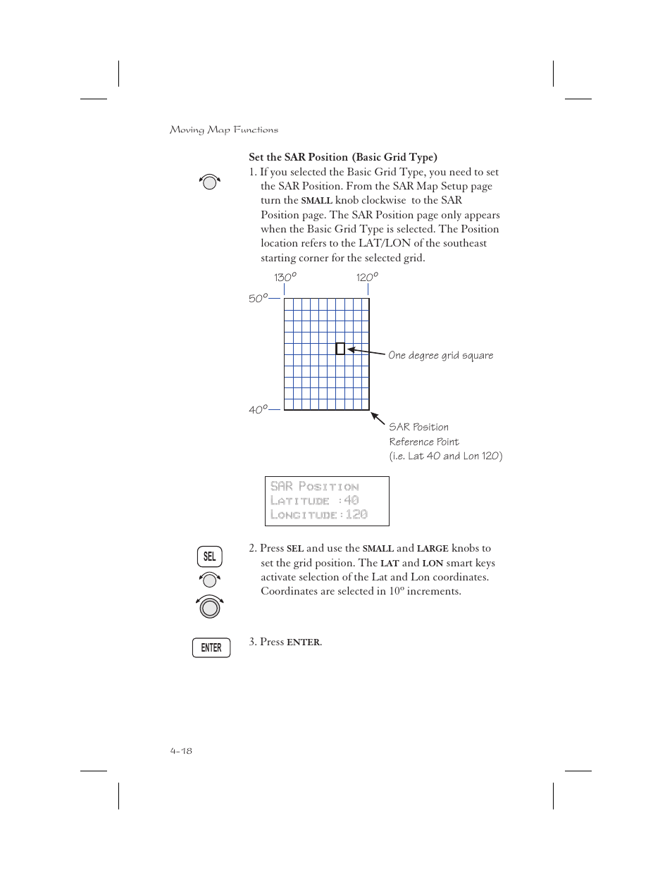 Set the sar position (basic grid type) 4-18, Set the sar position (basic grid type) -18 | Garmin APOLLO GX65 User Manual | Page 96 / 336