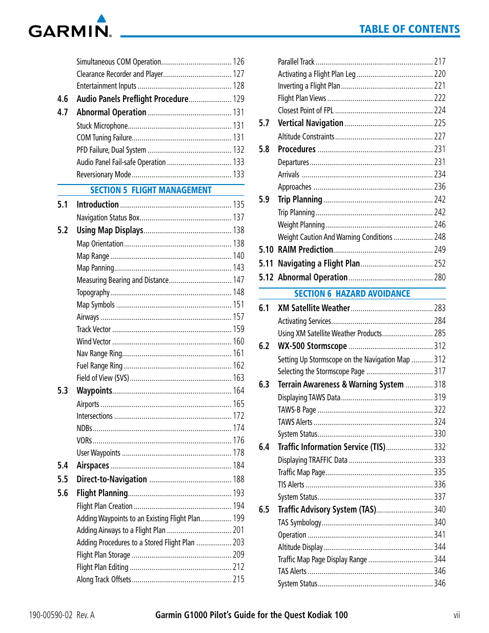 Garmin G1000 Quest Kodiak User Manual | Page 11 / 500