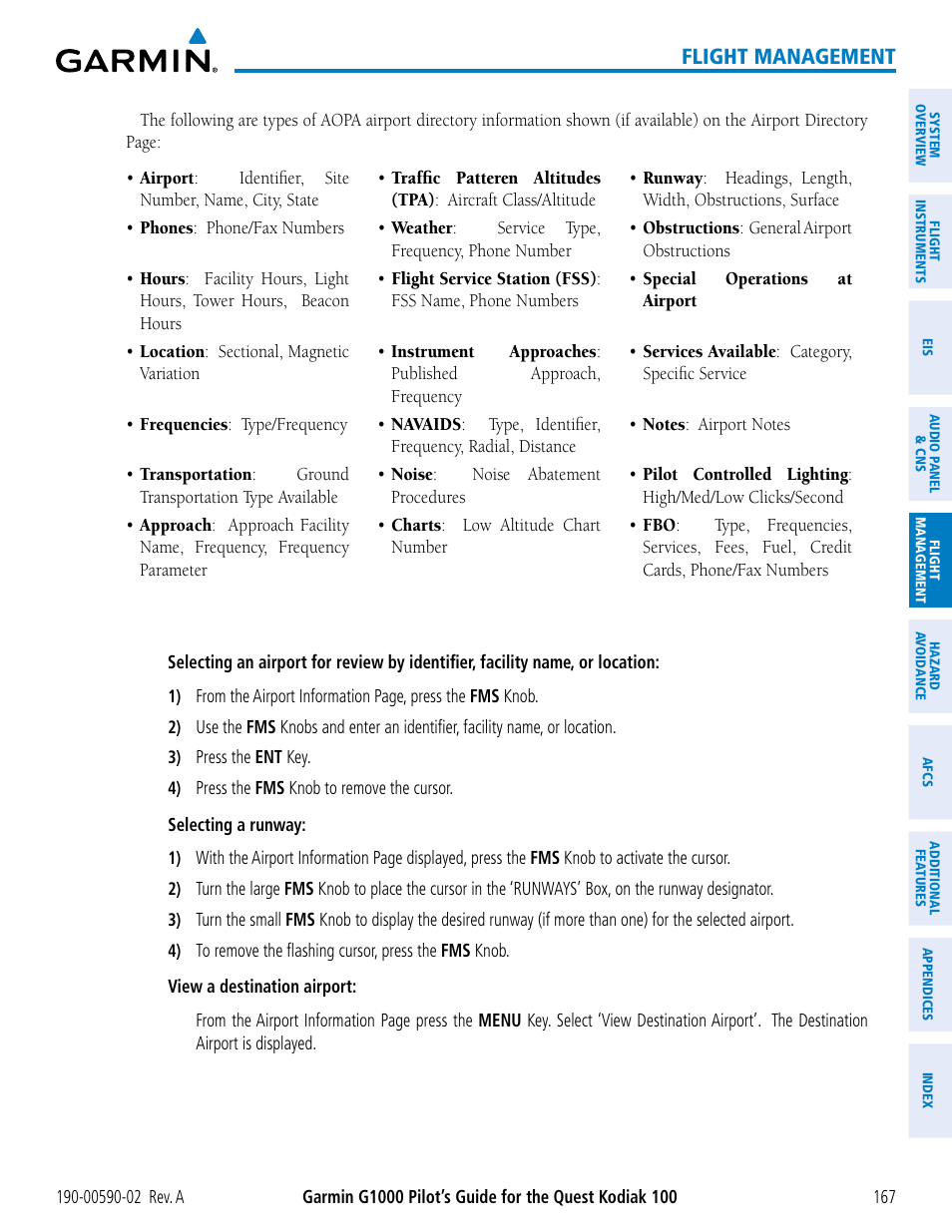 Flight management | Garmin G1000 Quest Kodiak User Manual | Page 179 / 500